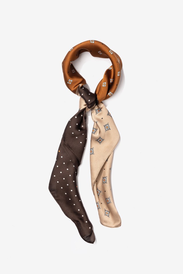 Brown Geometric Print Scarf