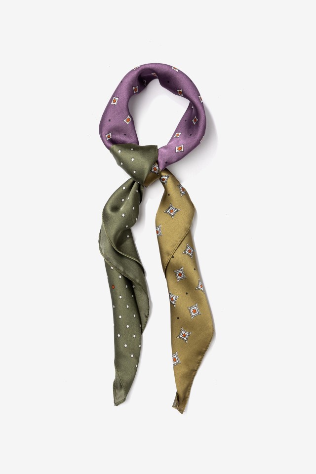 Purple Patterned Square Scarf
