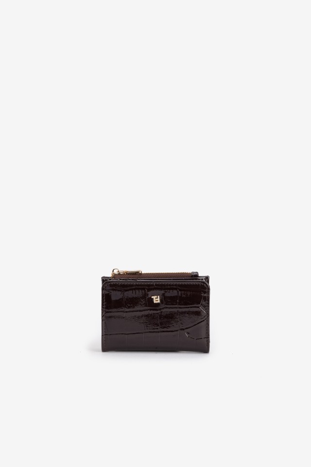 Dark Brown Croc Coin Purse