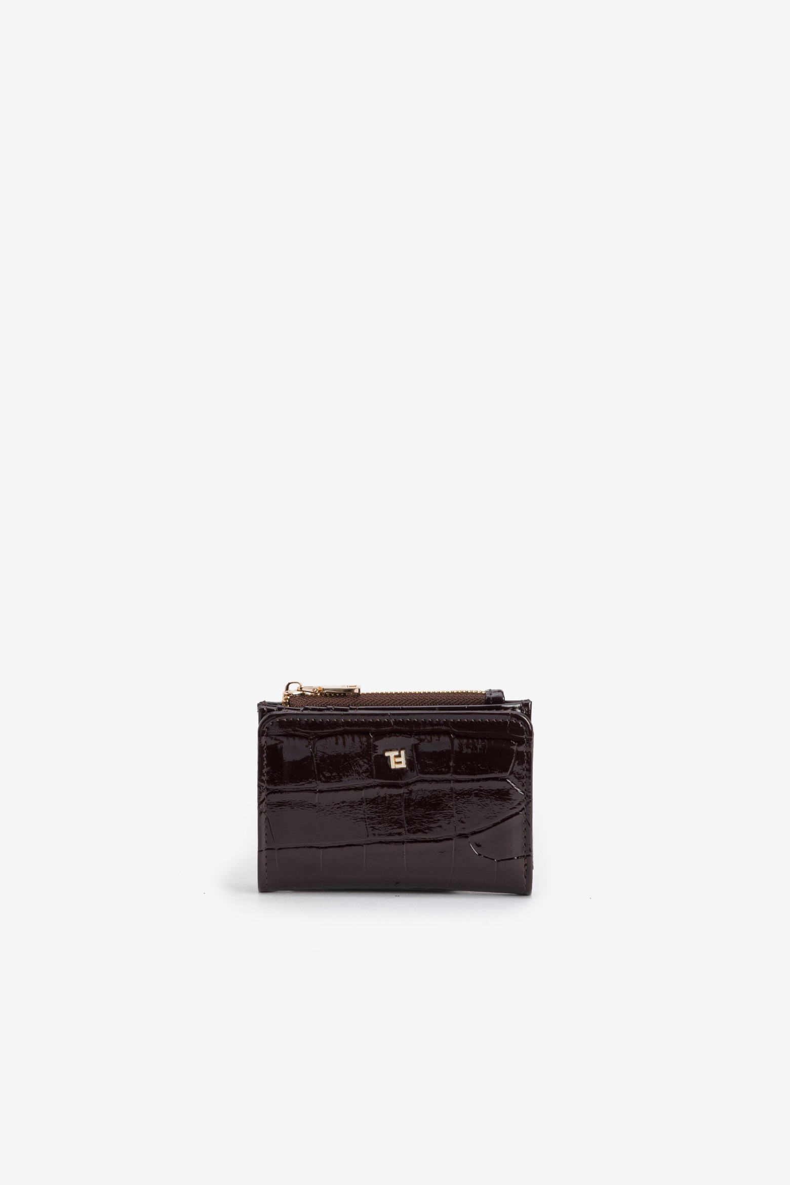Dark Brown Croc Coin Purse