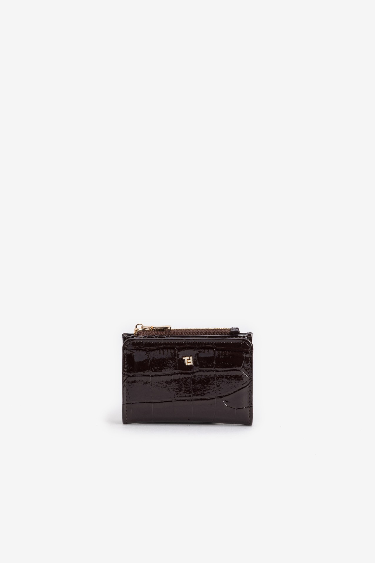 Dark Brown Croc Coin Purse