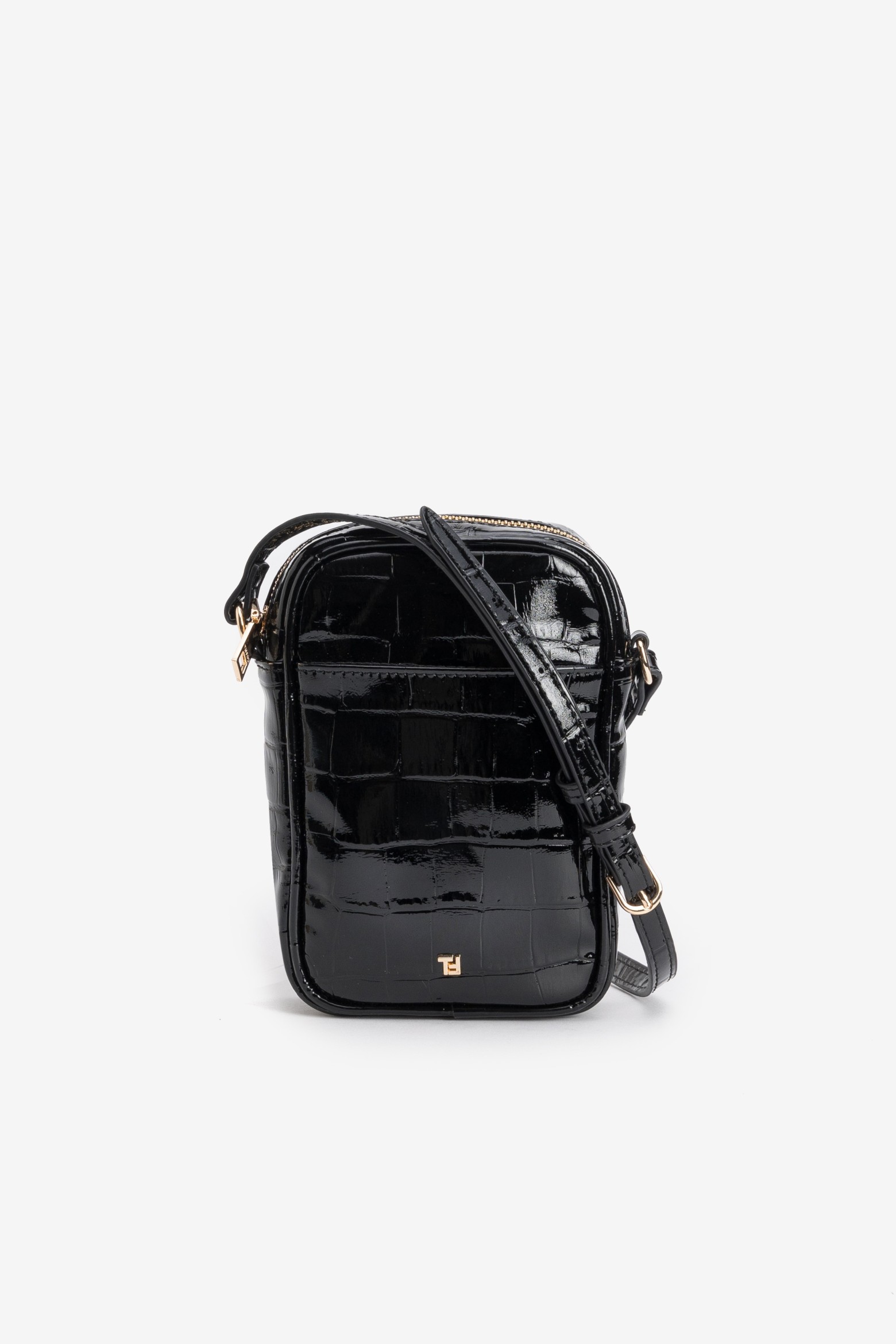 Black Croc Pocket Crossbody