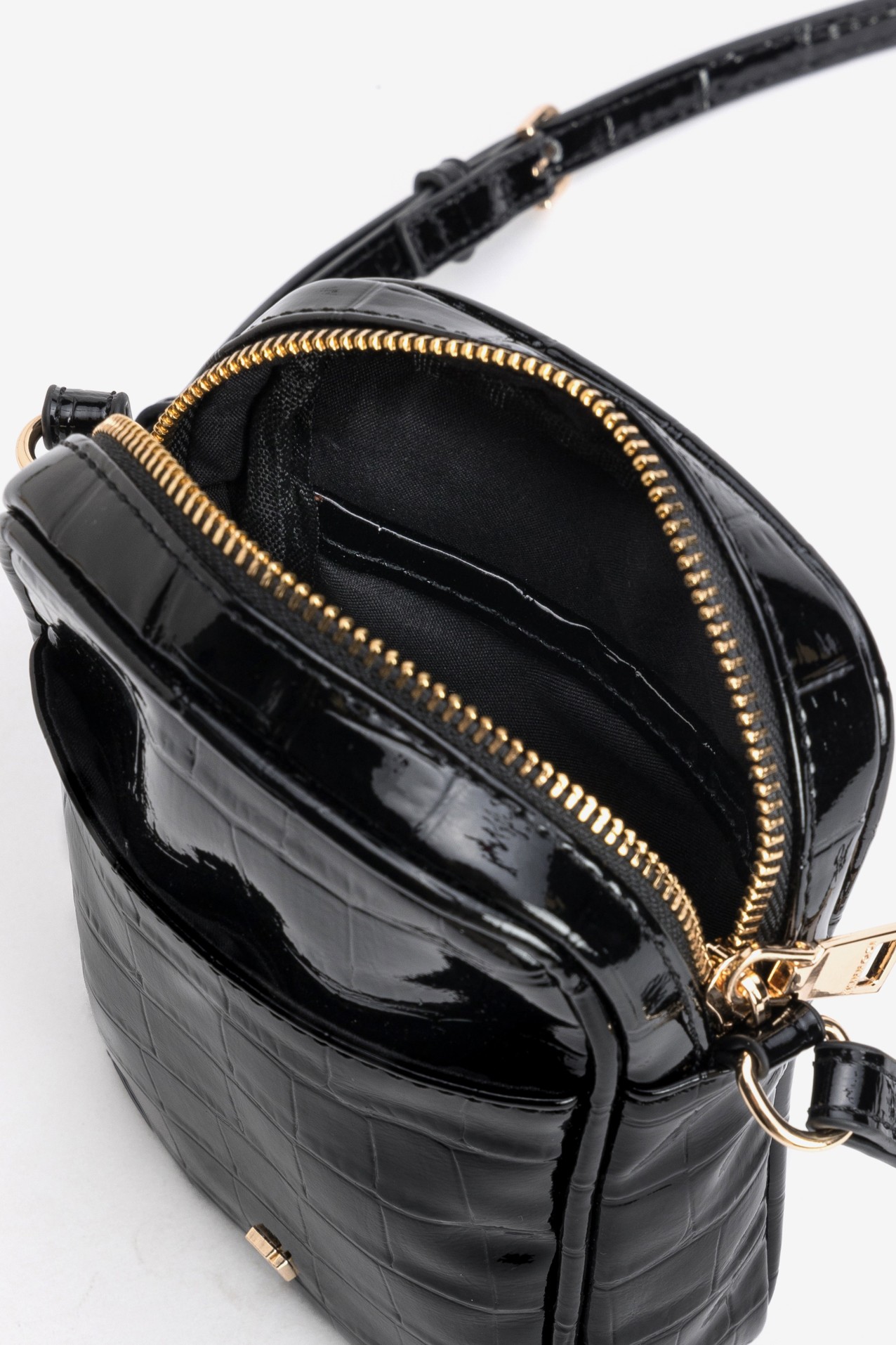 Black Croc Pocket Crossbody