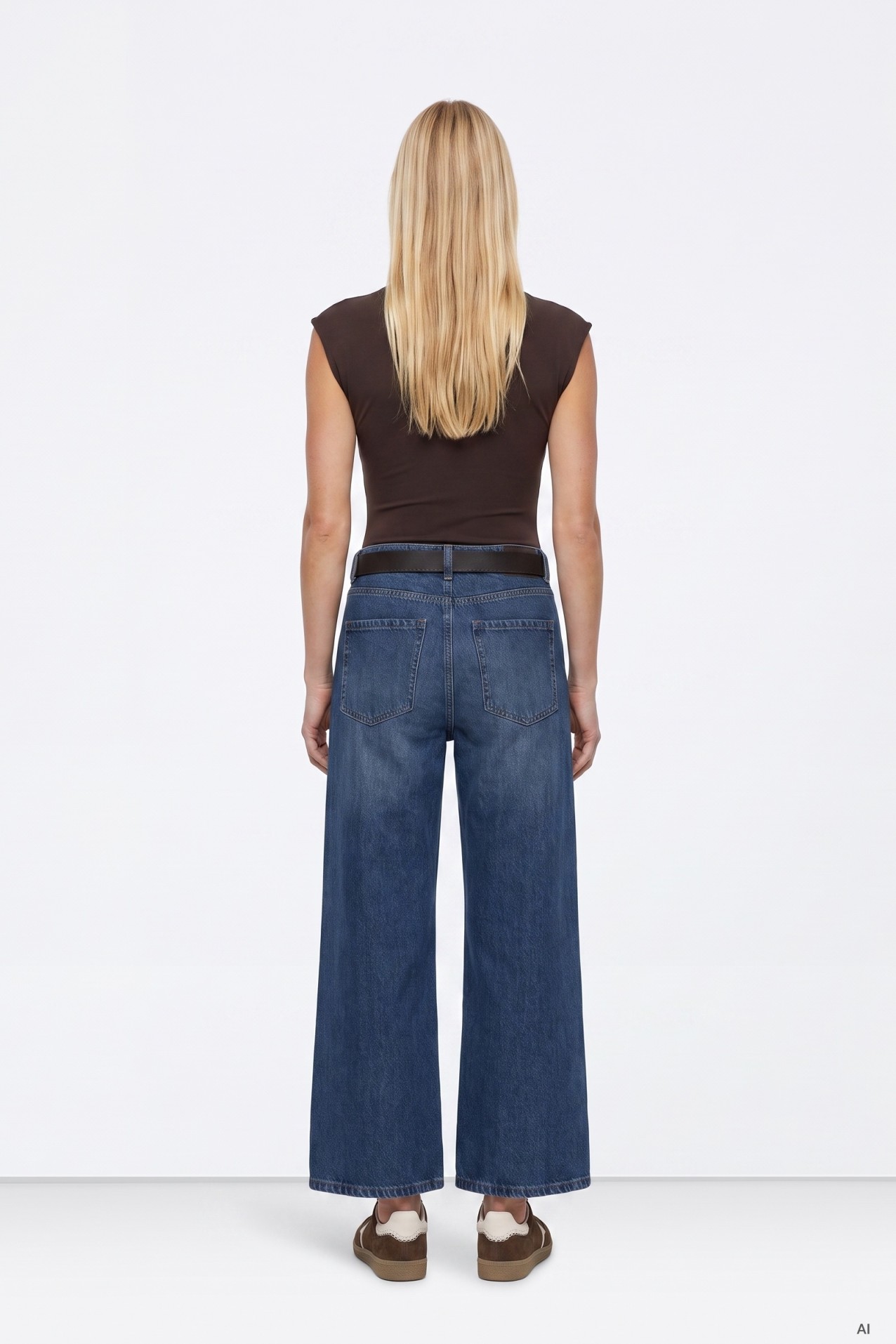 Wide Leg Dark Blue Jeans