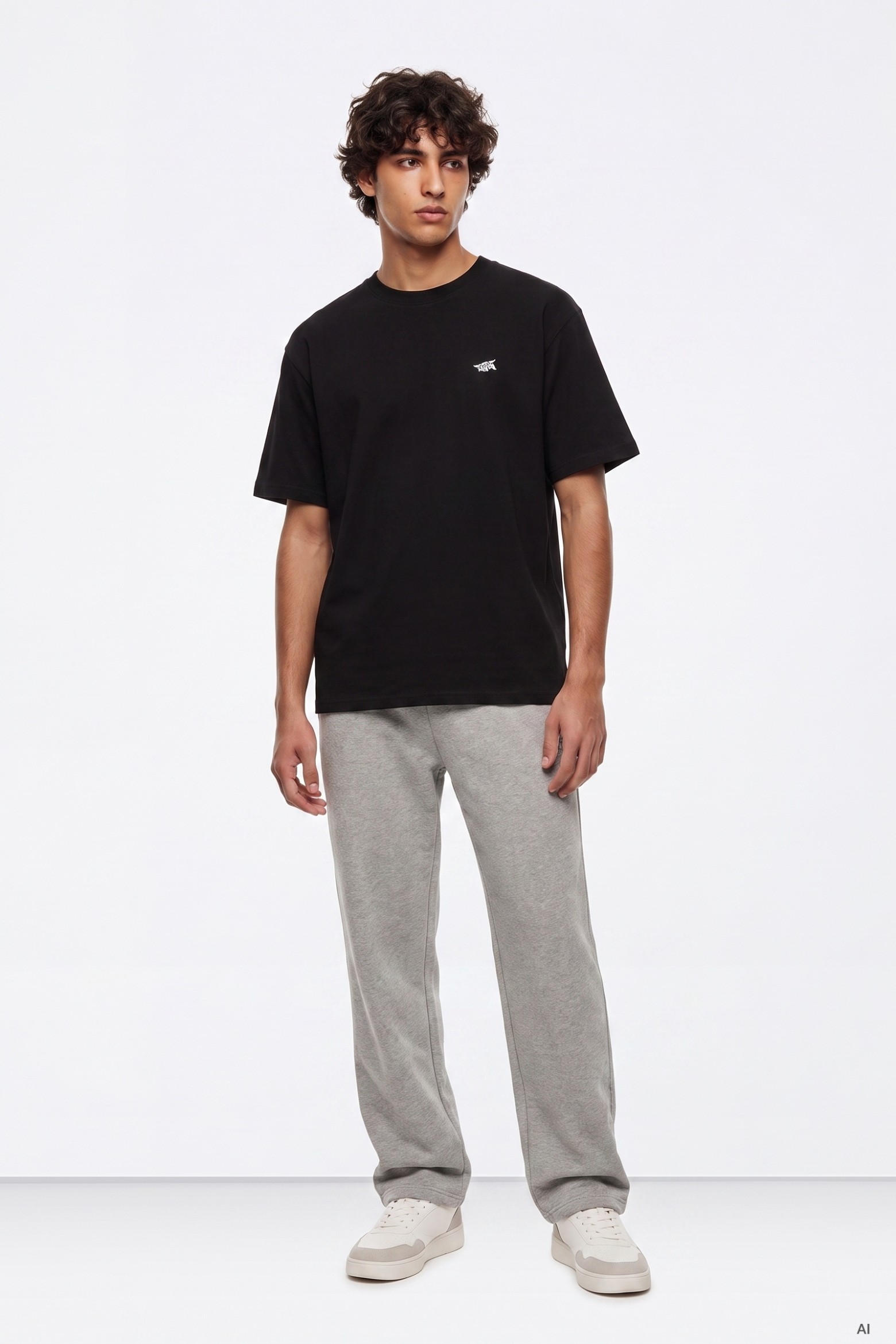 Calças cinza baggy fit