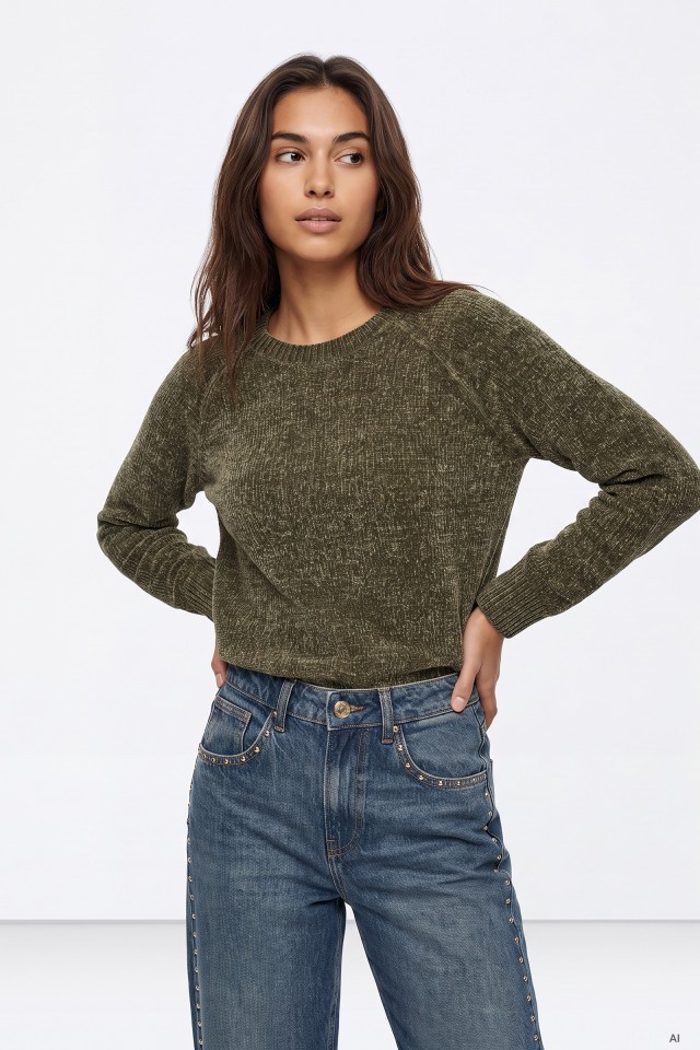 Olive Green Knit Sweater