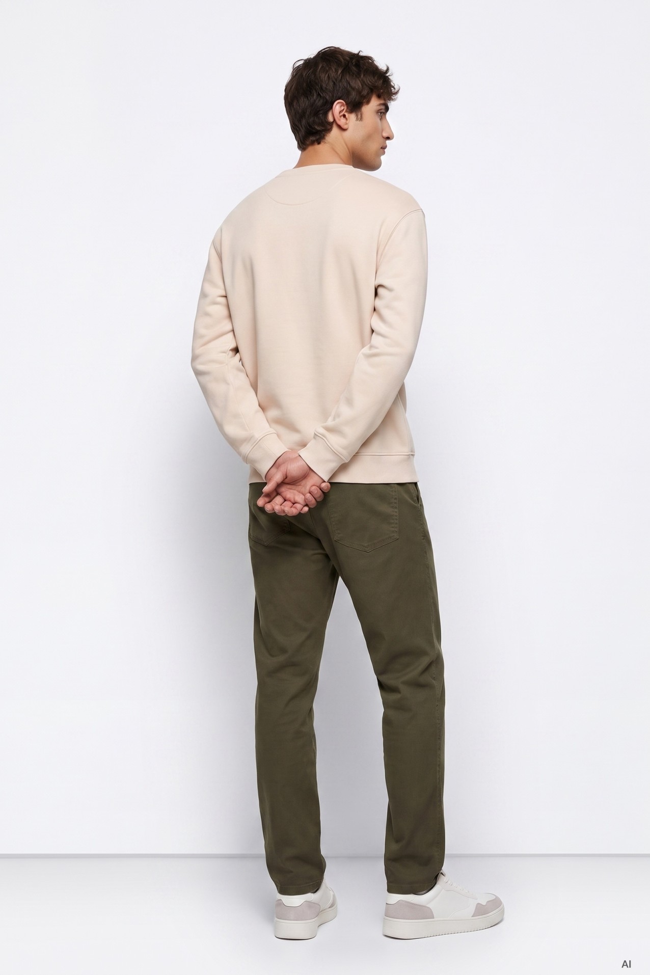 Olive Relaxed-Fit Trousers