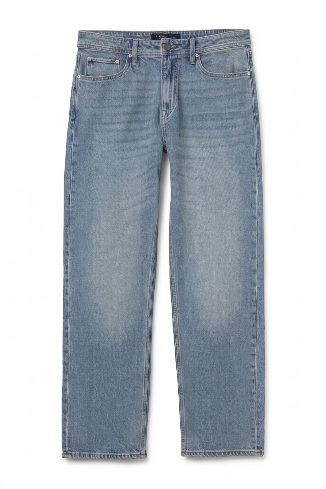 Jeans corte largo azul claro Jeans corte largo azul claro