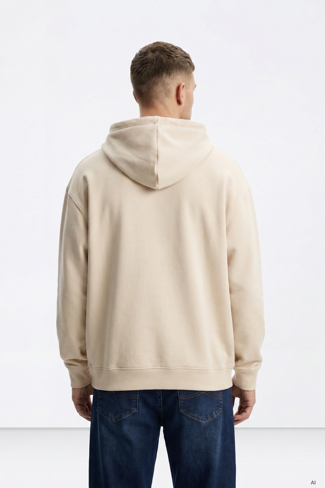Beige relaxed fit hoodie