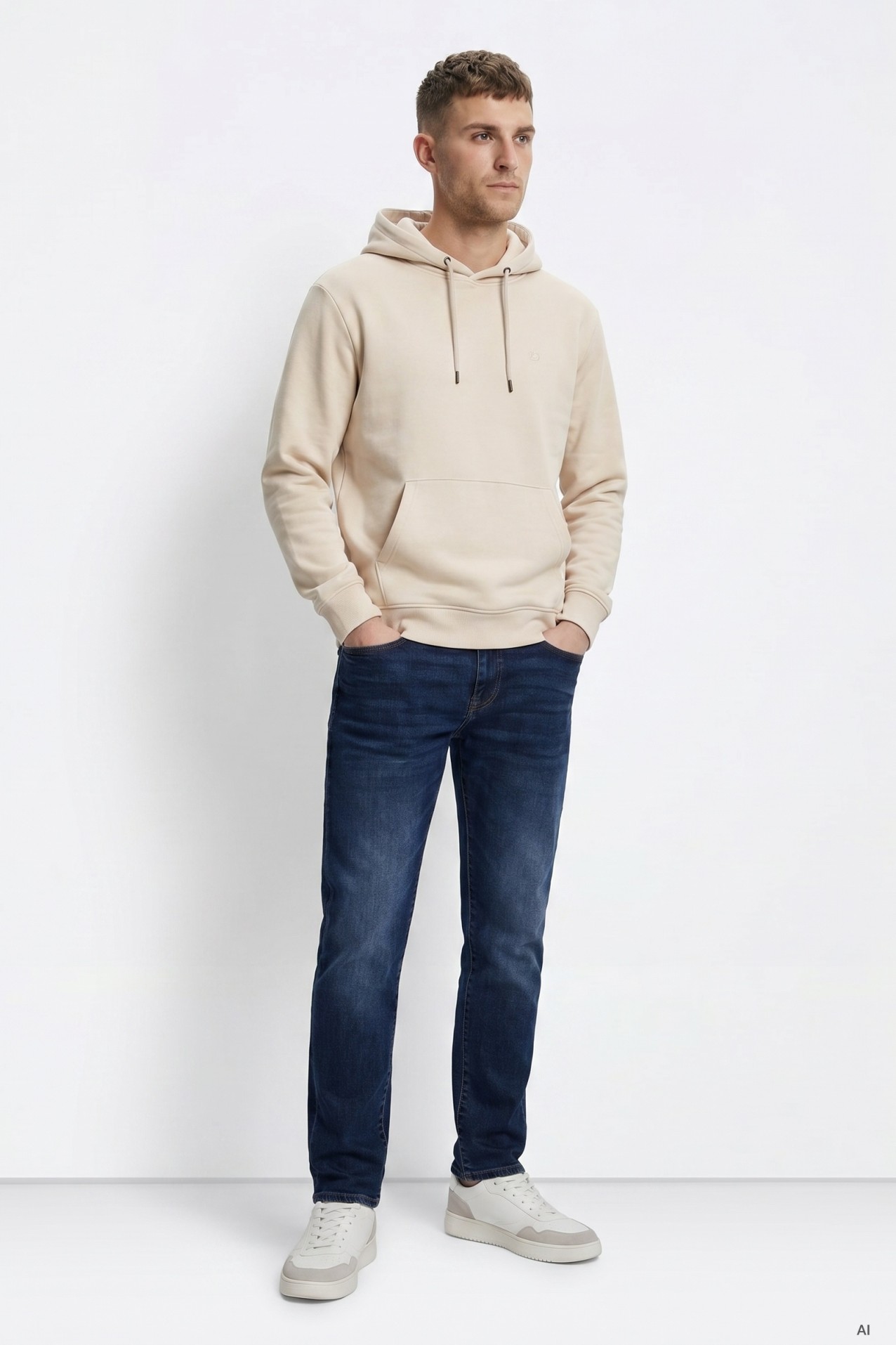 Hoodie bege casual