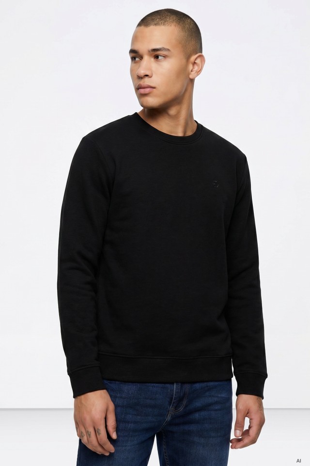 Sweatshirt preta minimalista