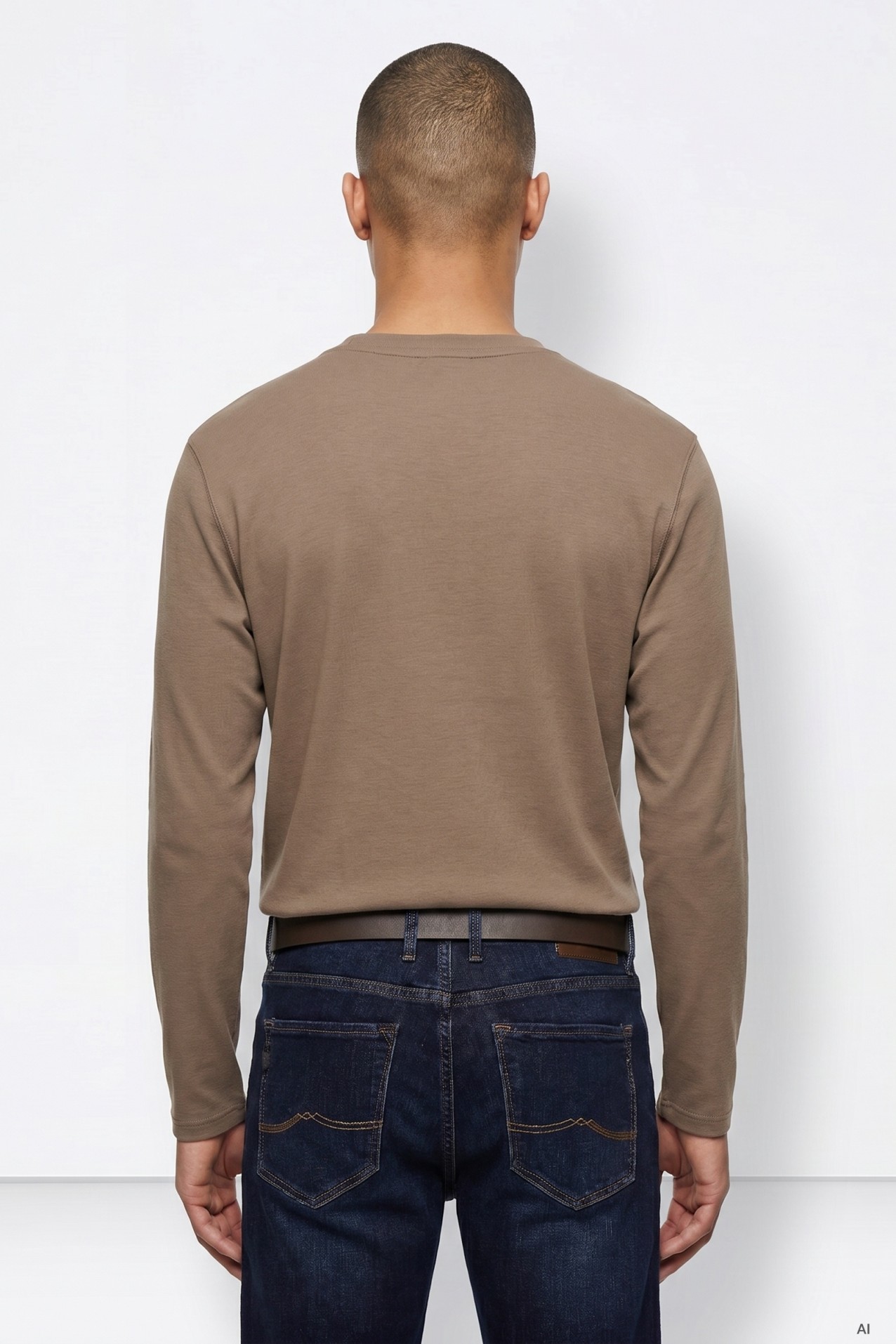 Camiseta beige manga larga
