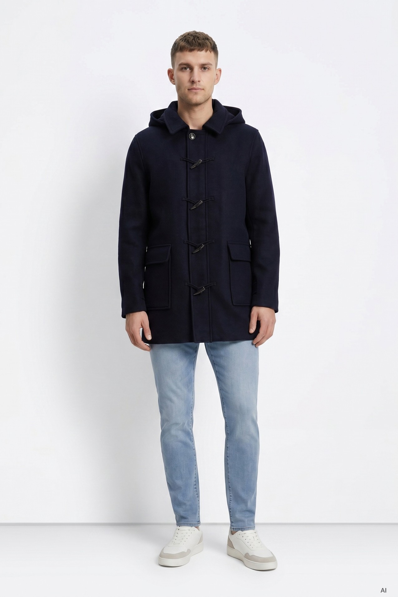 Casaco oversize azul escuro