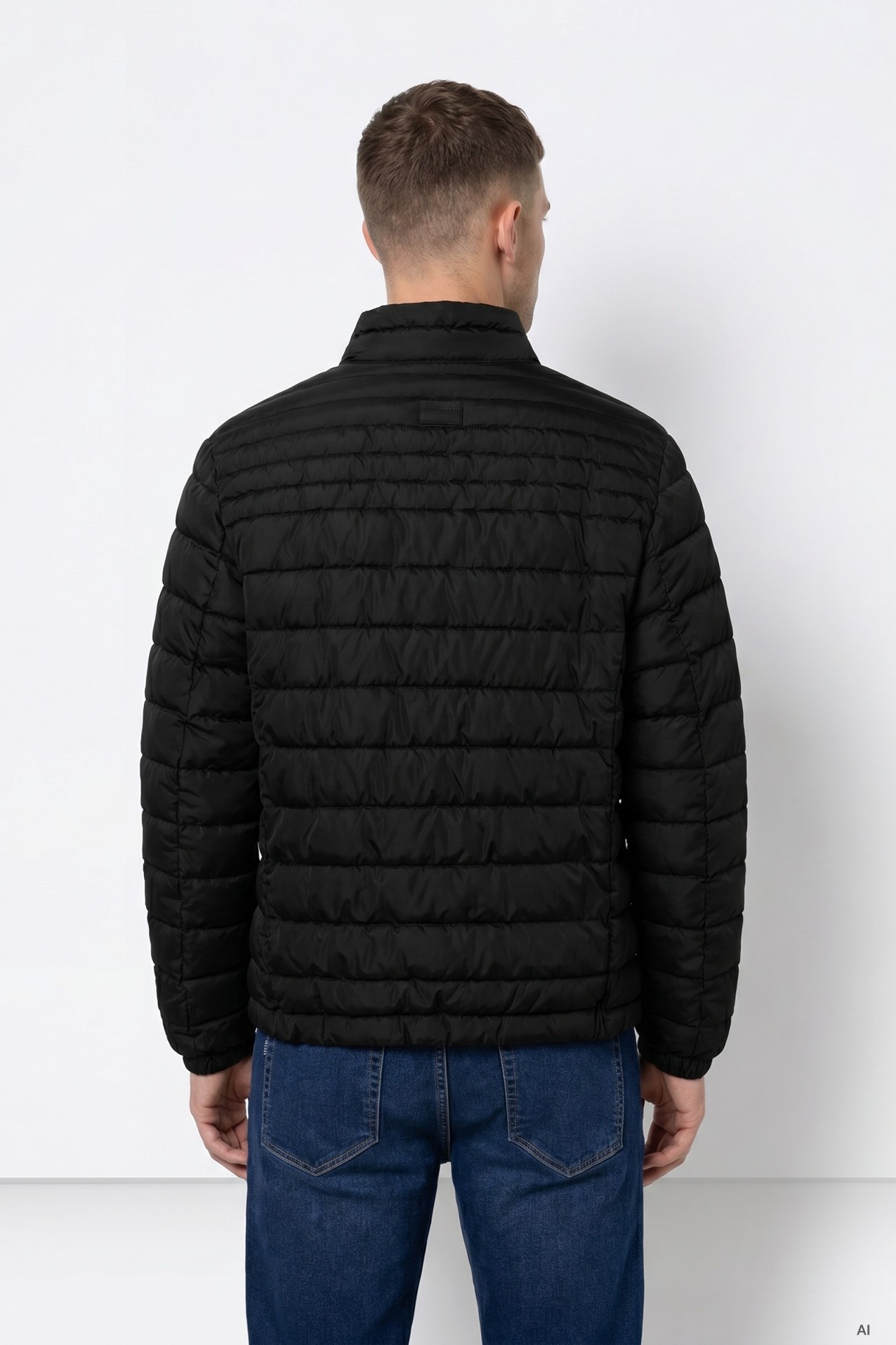 Black casual padded jacket