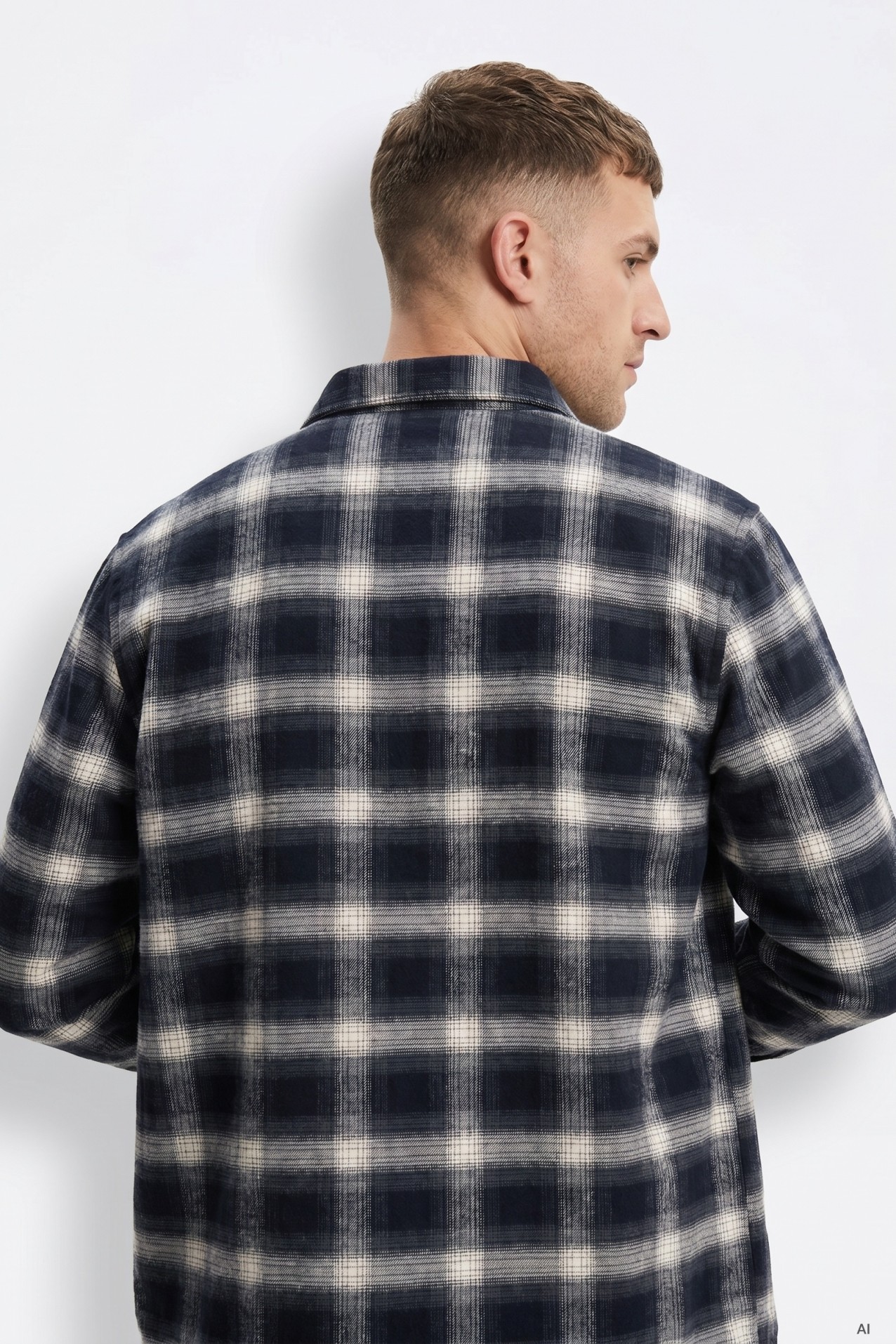 Blue Long Sleeve Check Shirt