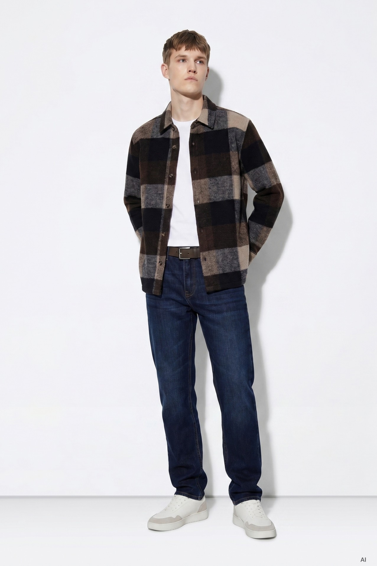 Blue Long Sleeve Checked Shirt