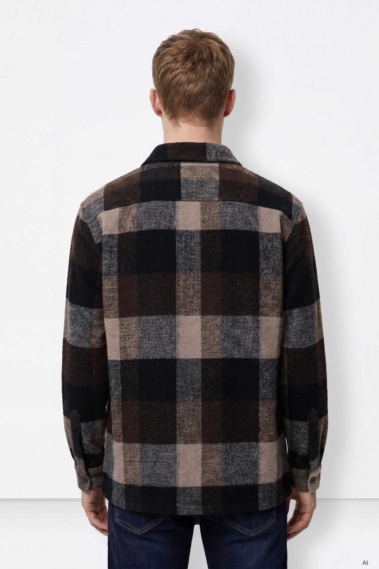 Blue Long Sleeve Checked Shirt