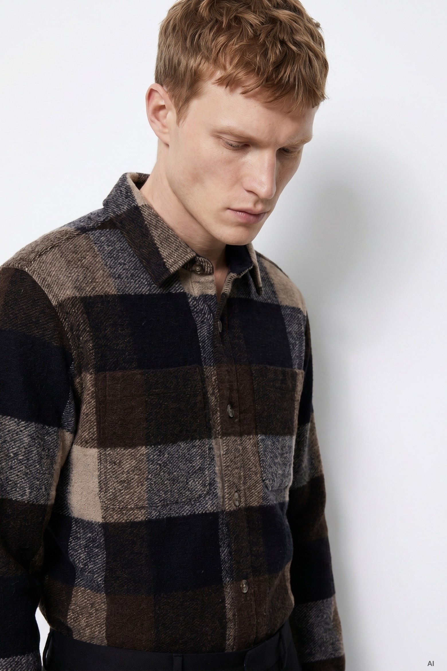 Blue Long Sleeve Checked Shirt