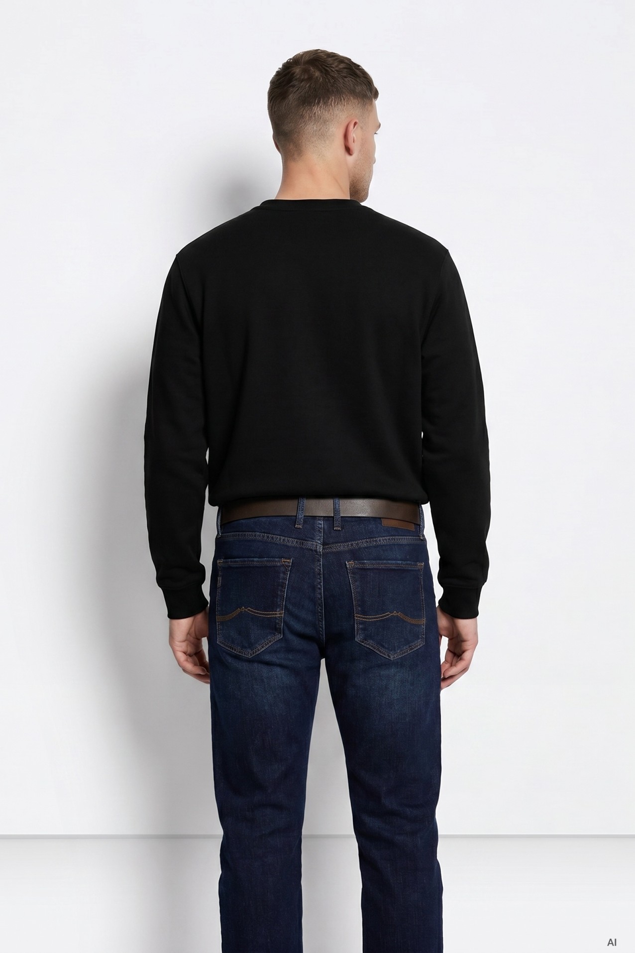 Sudadera negra básica estampada