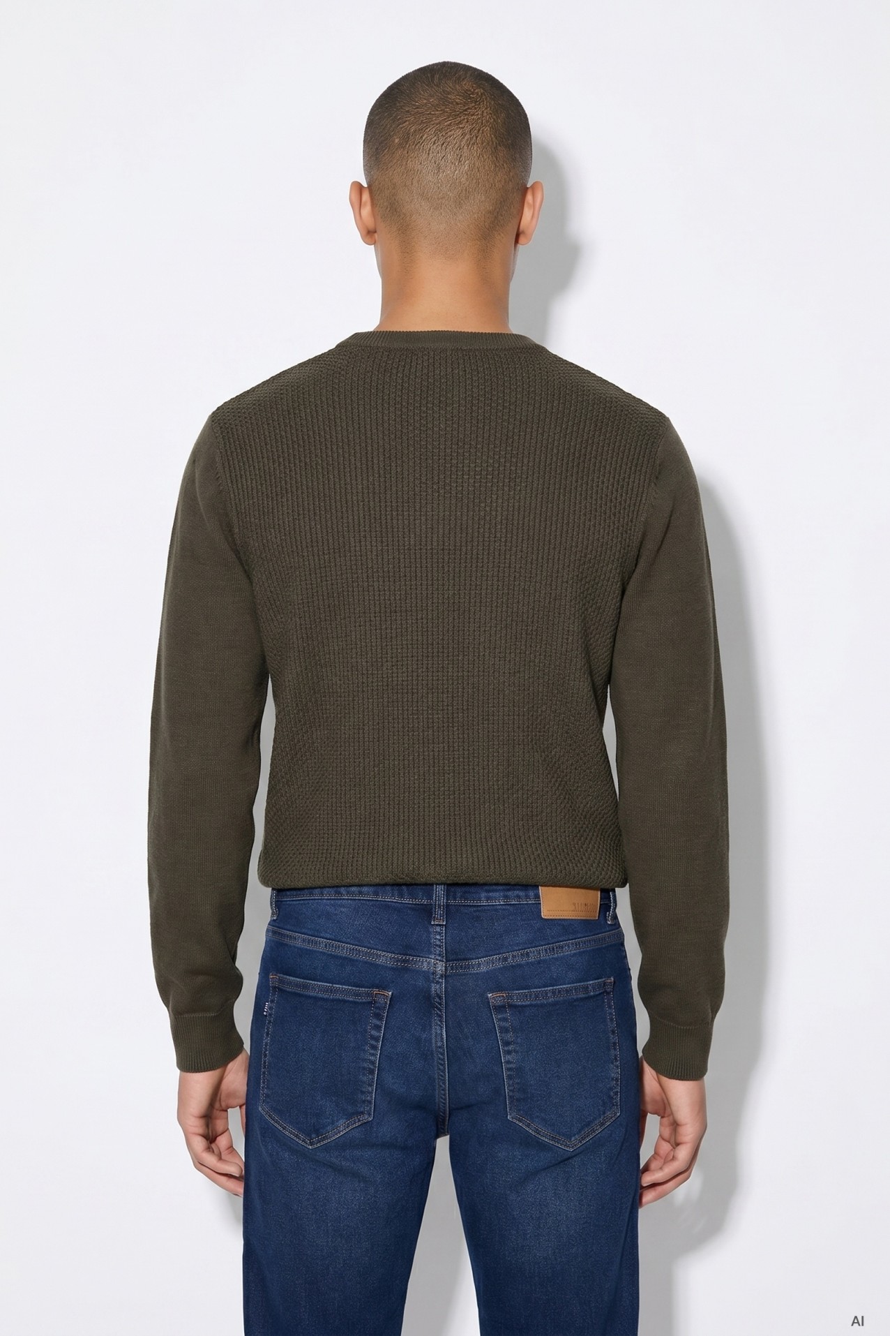 Brown Casual Knit Sweater
