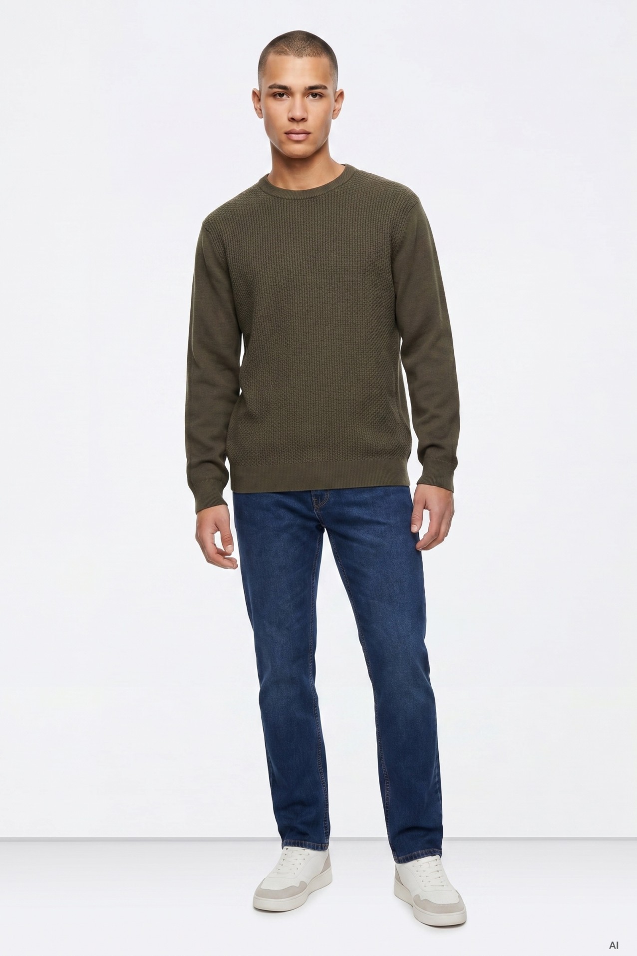 Brown Casual Knit Sweater
