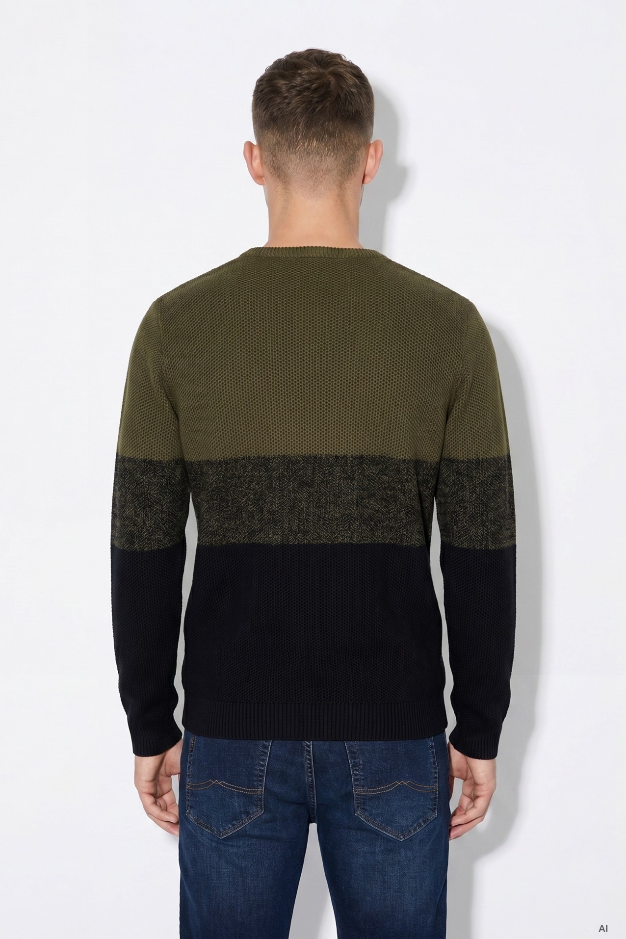 Chunky Green Colourblock Sweater