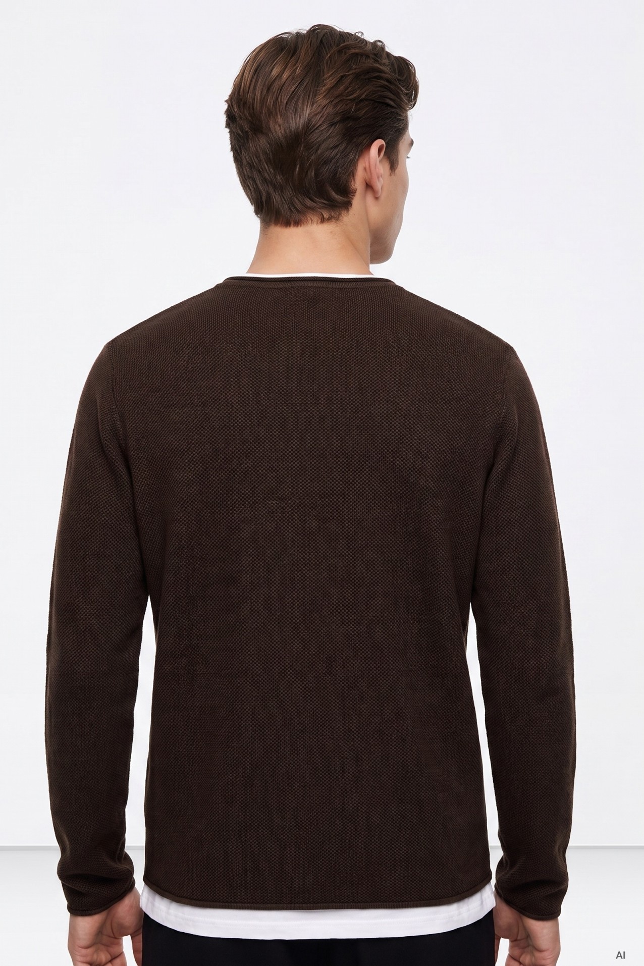 Brown Casual Knit Sweater