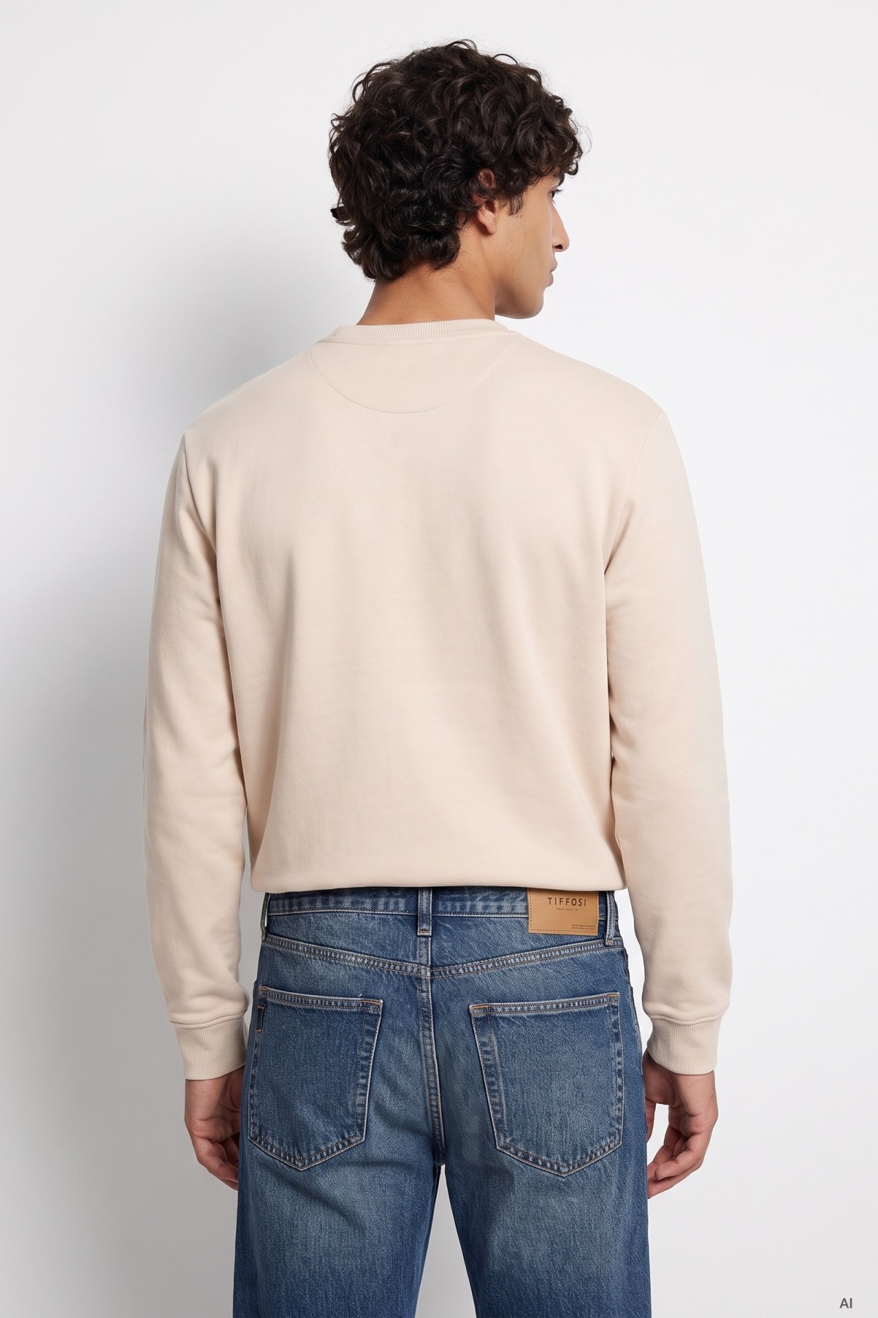 Beige Straight Fit Sweatshirt
