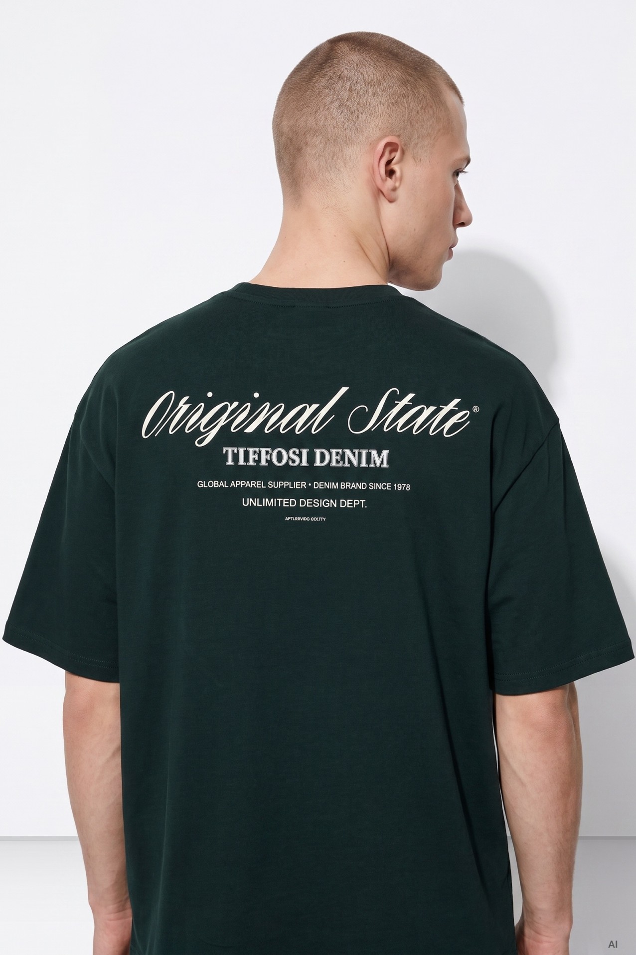 Camiseta oversize verde oscuro