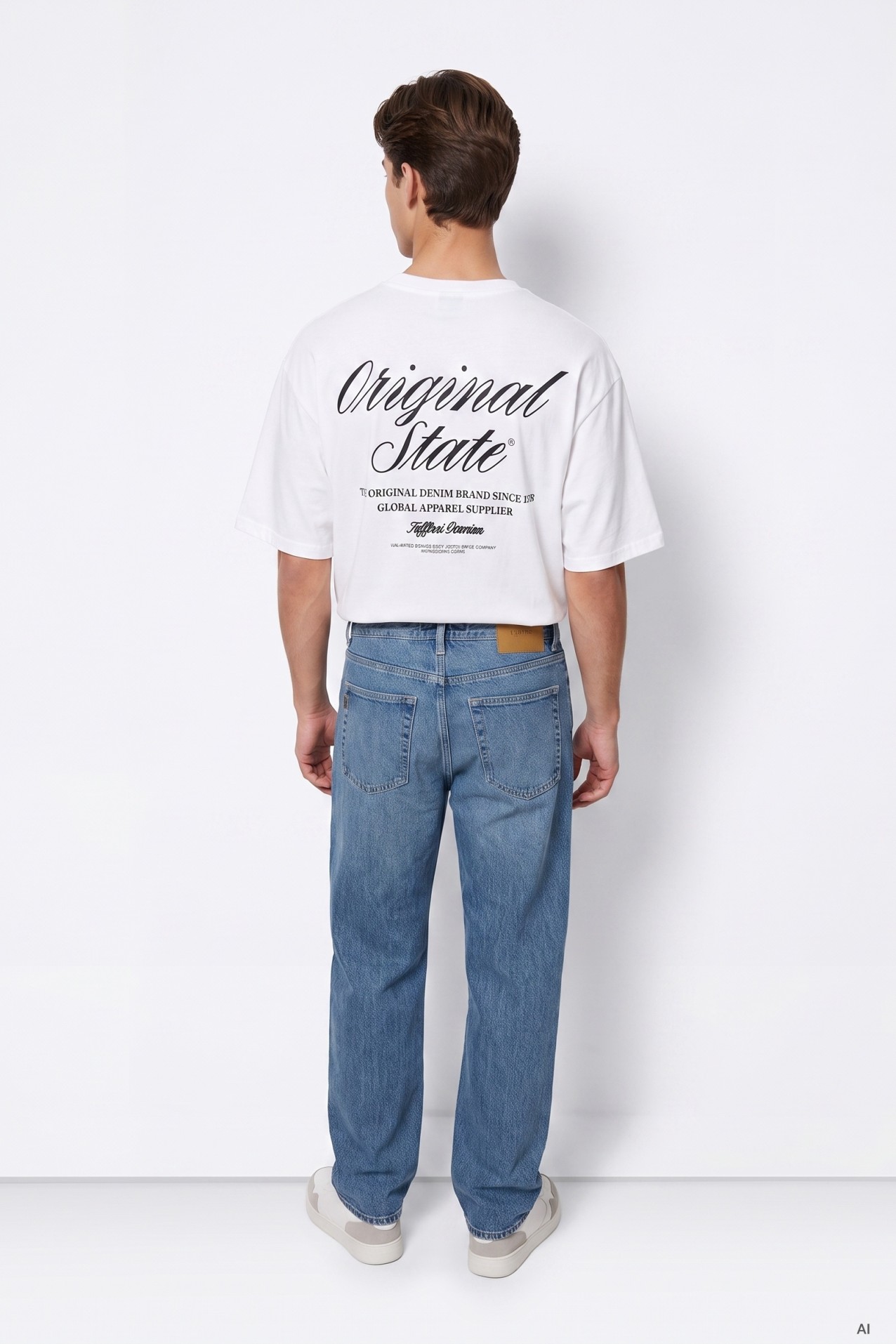 Camiseta blanca estampada oversize