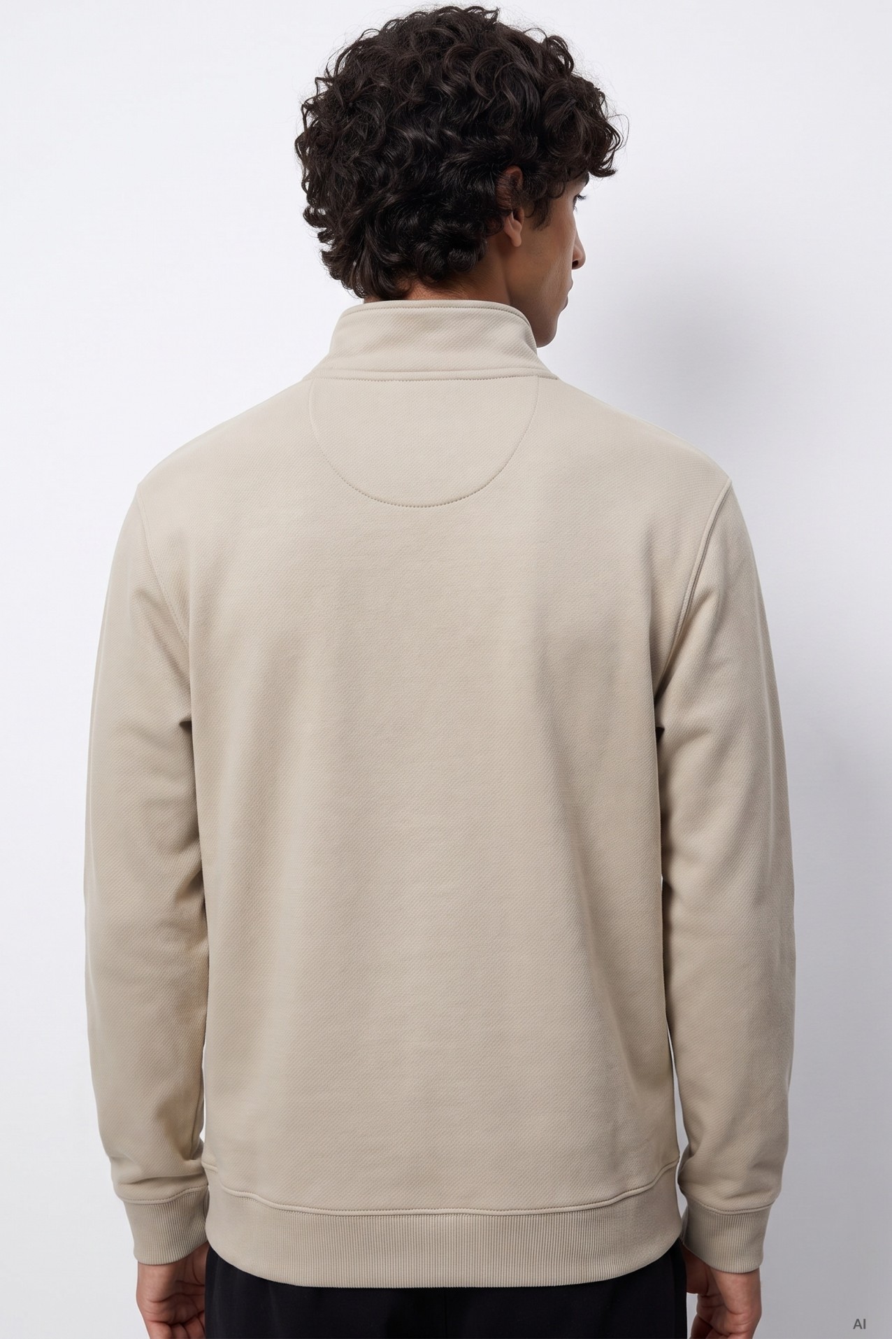 Beige half zip sweatshirt