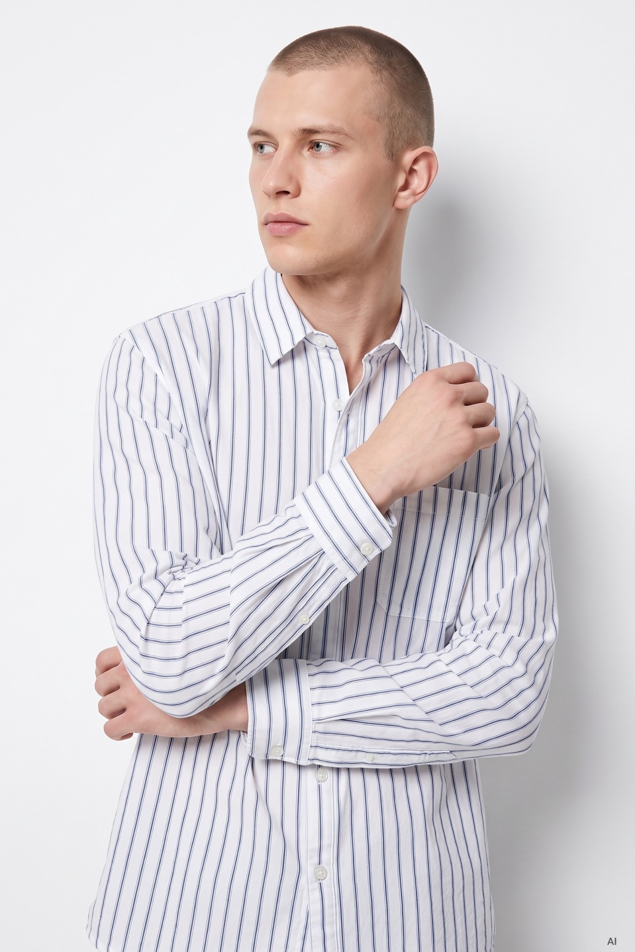 White Striped Long Sleeve Shirt