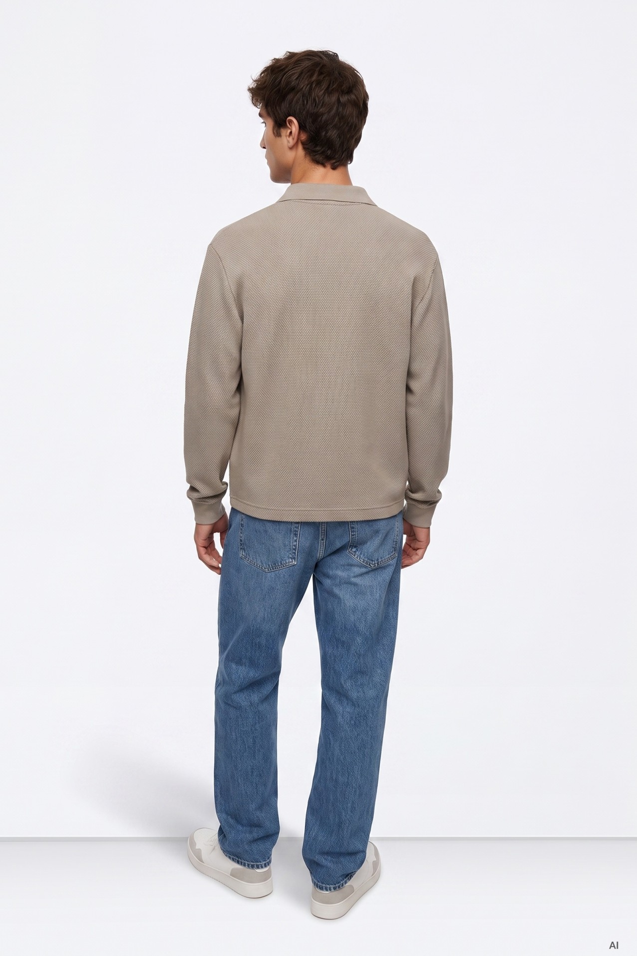 Chaqueta beige corte recto
