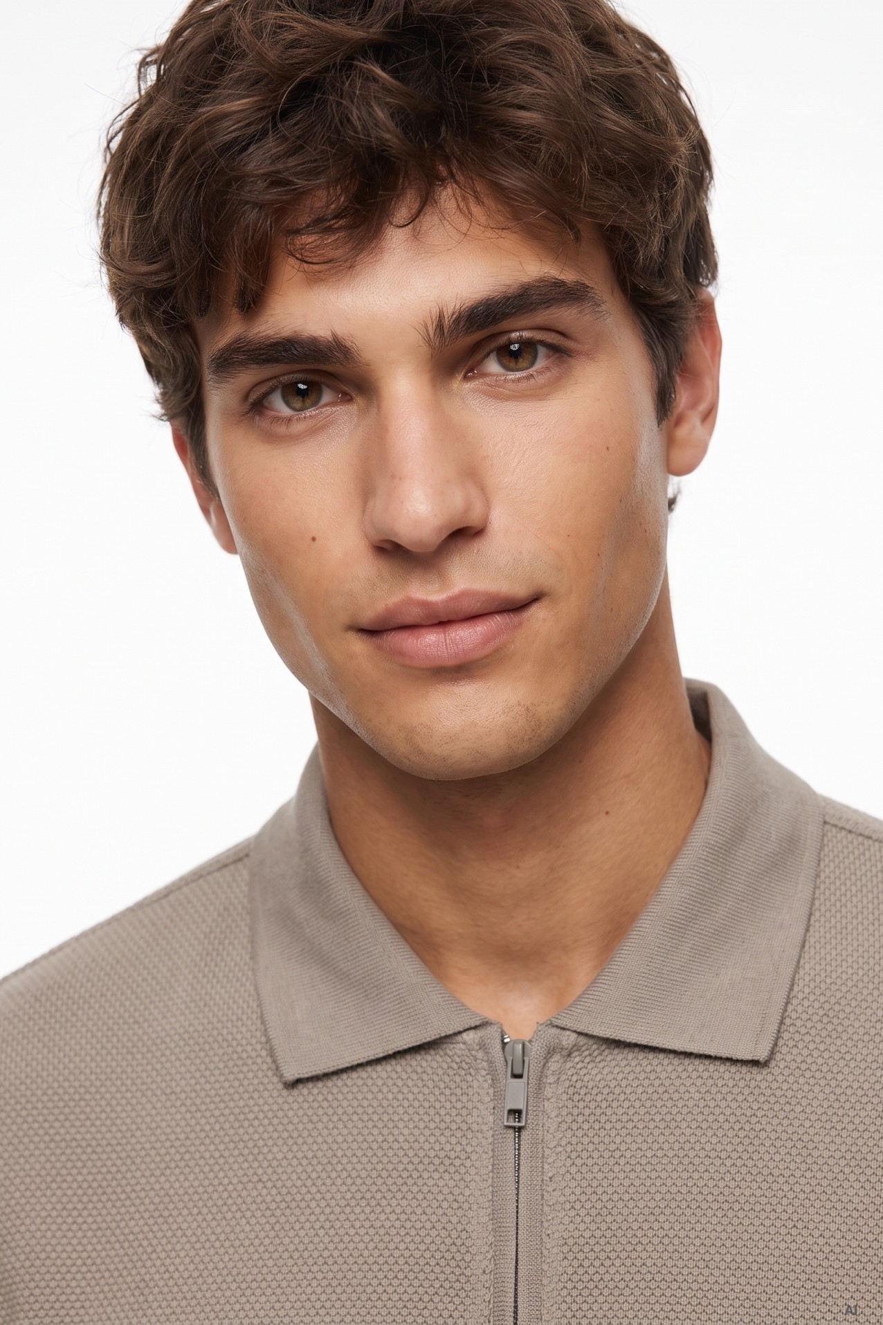 Chaqueta beige corte recto