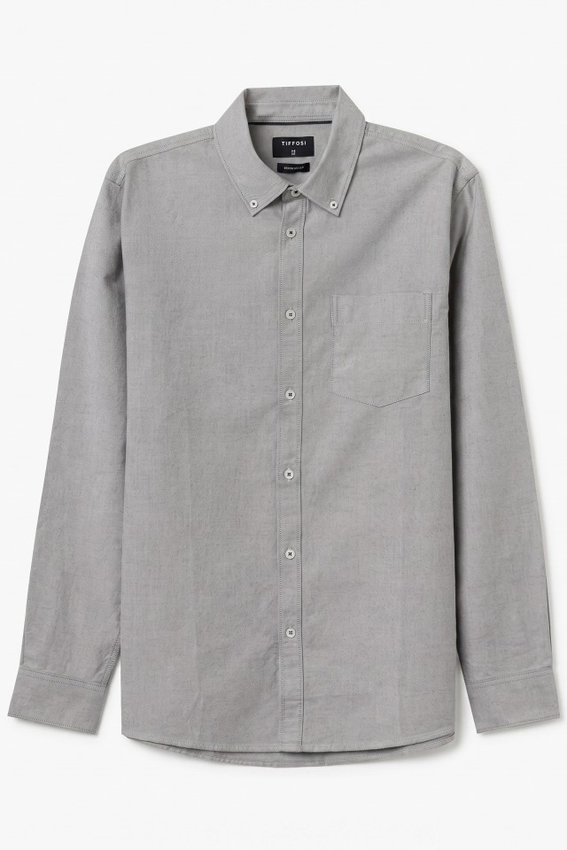 Camisa regular fit cinzenta Camisa regular fit cinzenta