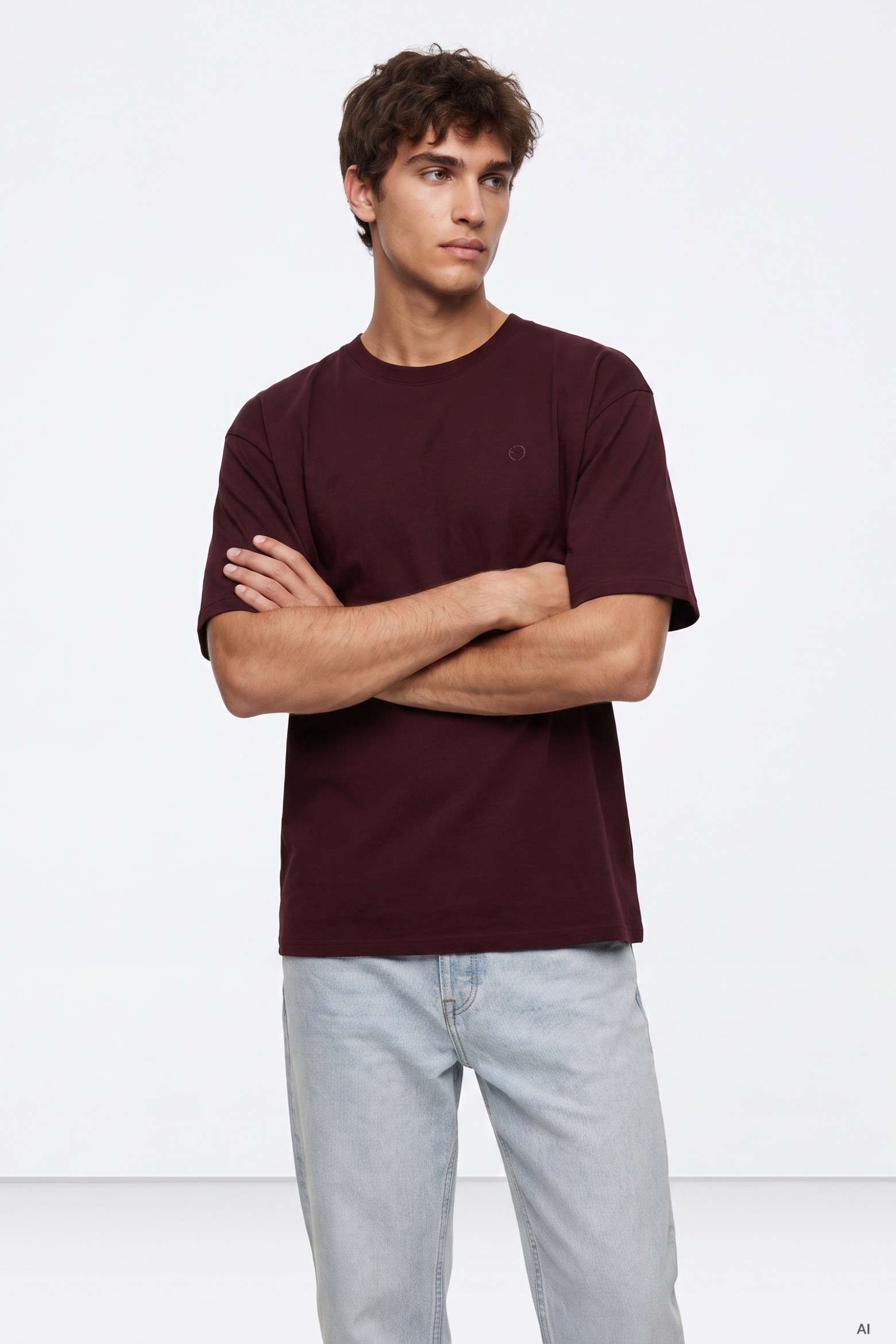 Camiseta oversize marrón oscuro