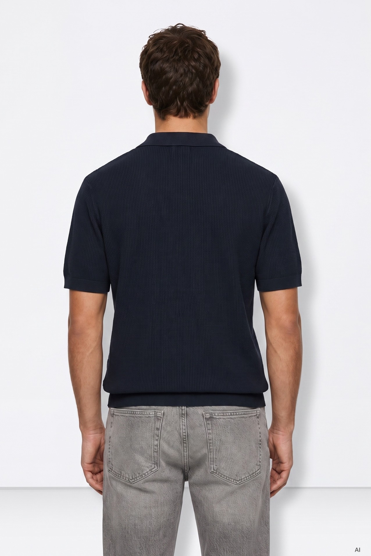 Dark Blue Slim Polo Shirt