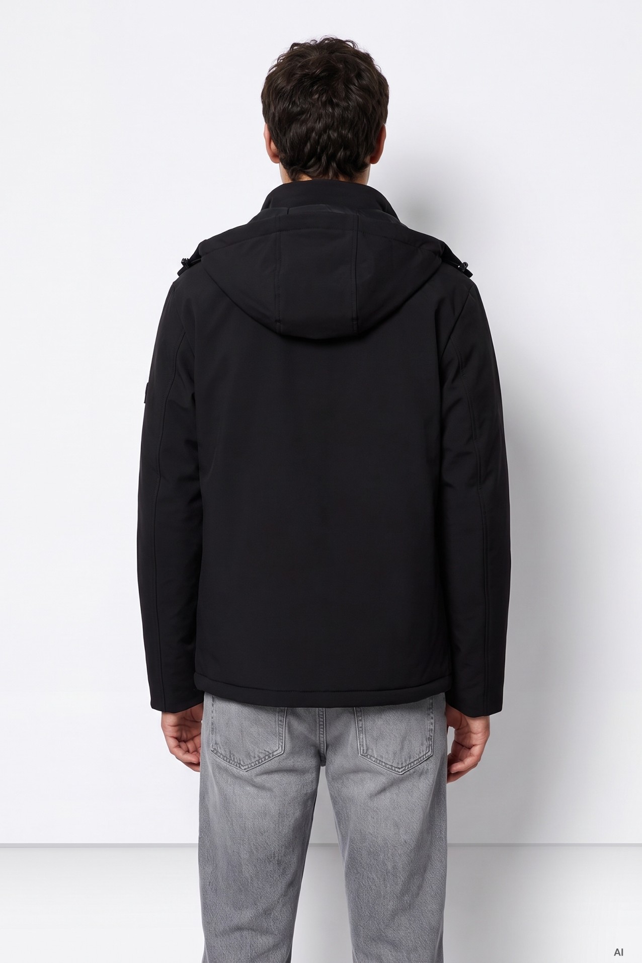 Casaco preto casual largo