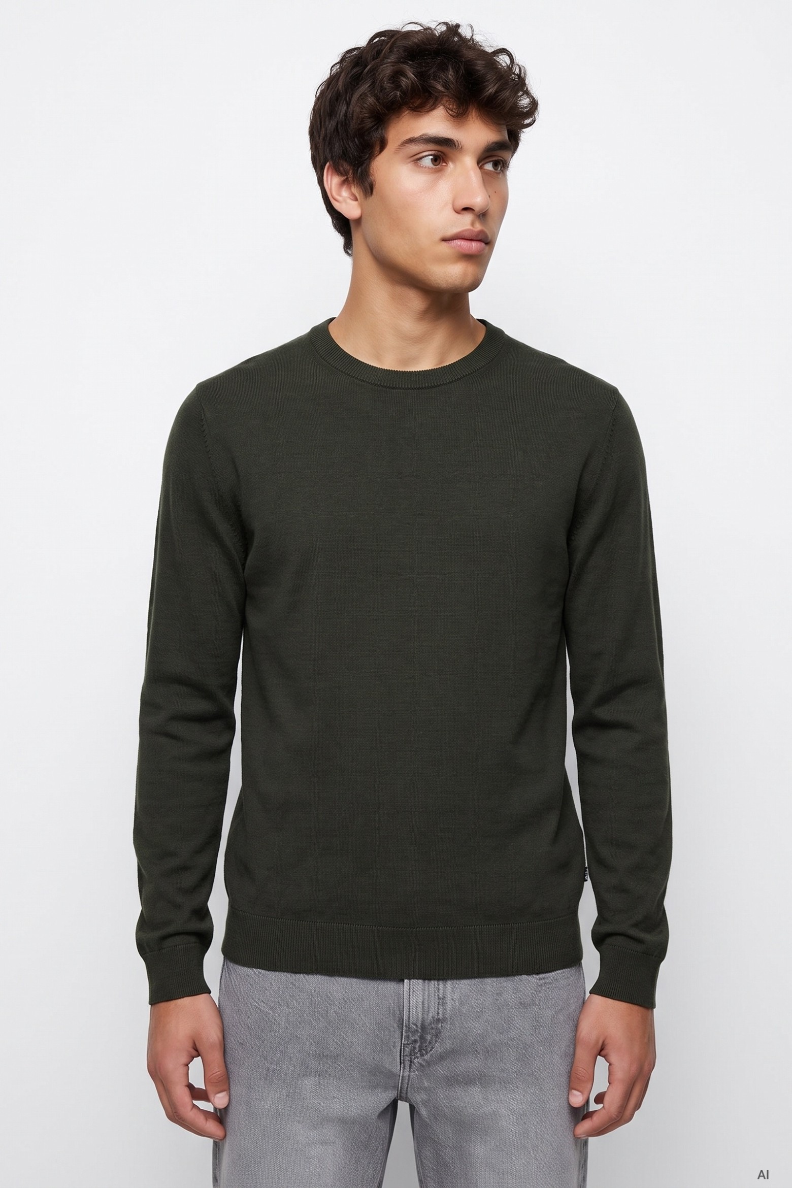 Camiseta verde básica hombre