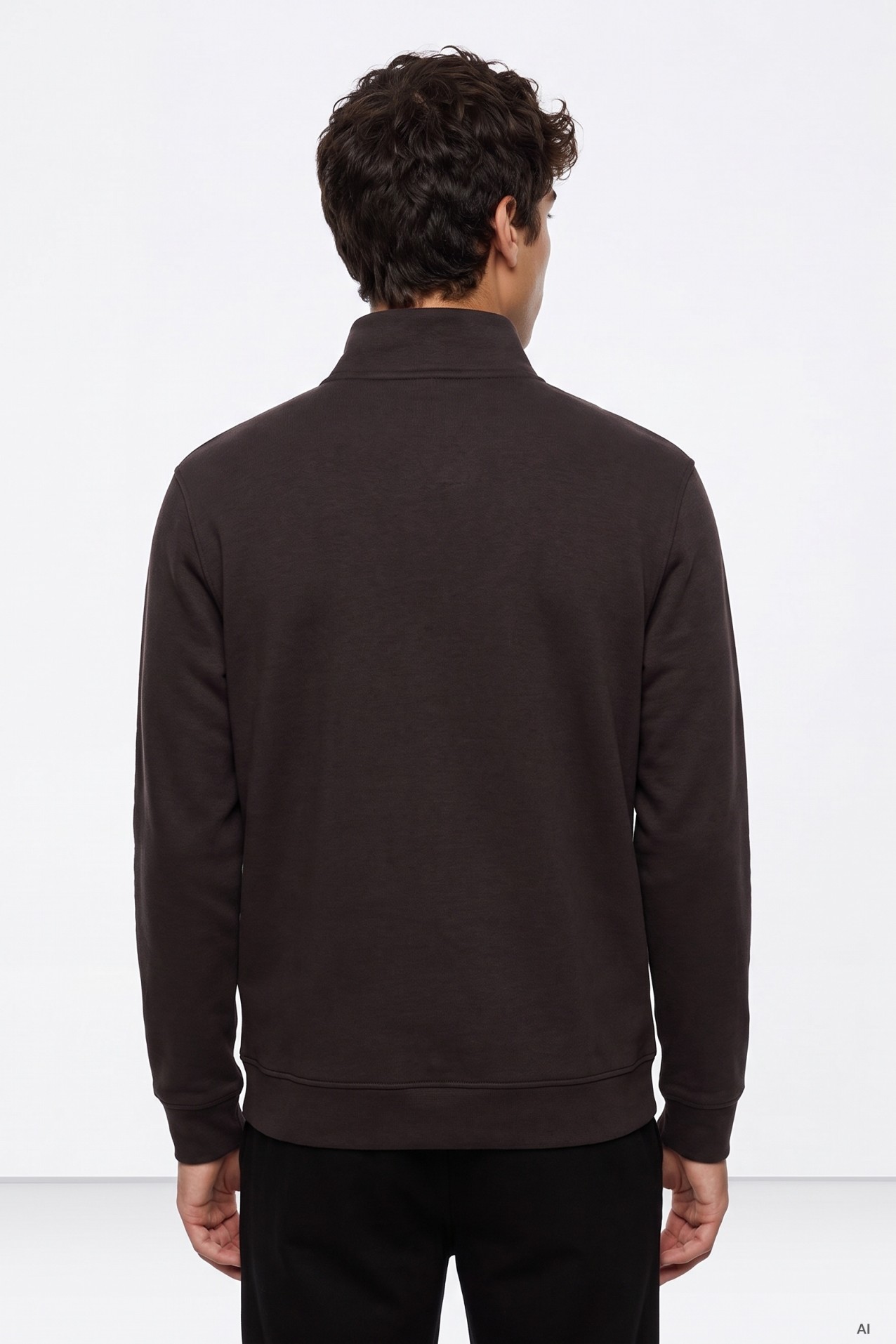 Sweatshirt castanho escuro zip