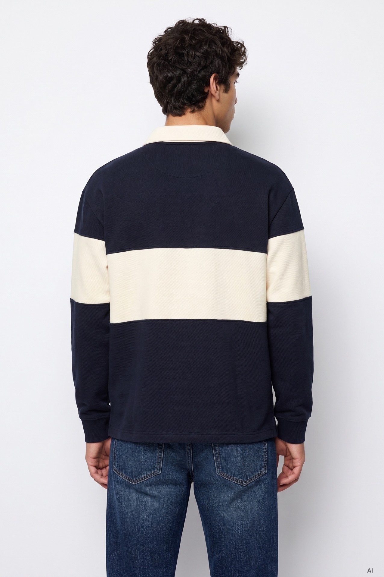 Long Sleeve Blue Polo