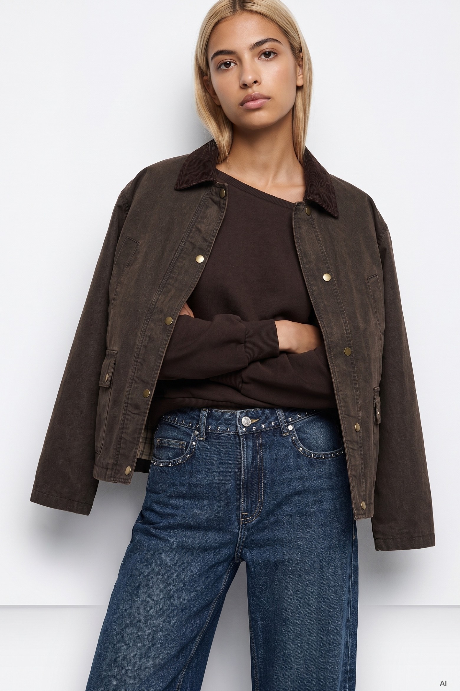 Boxy Brown Cropped Jacket