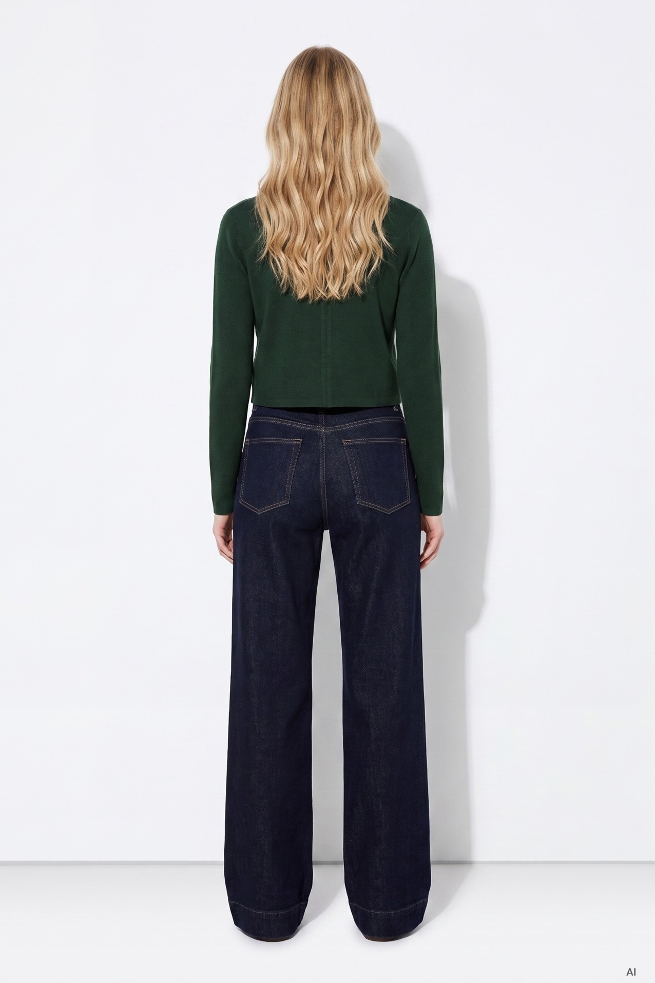 Green cropped cardigan