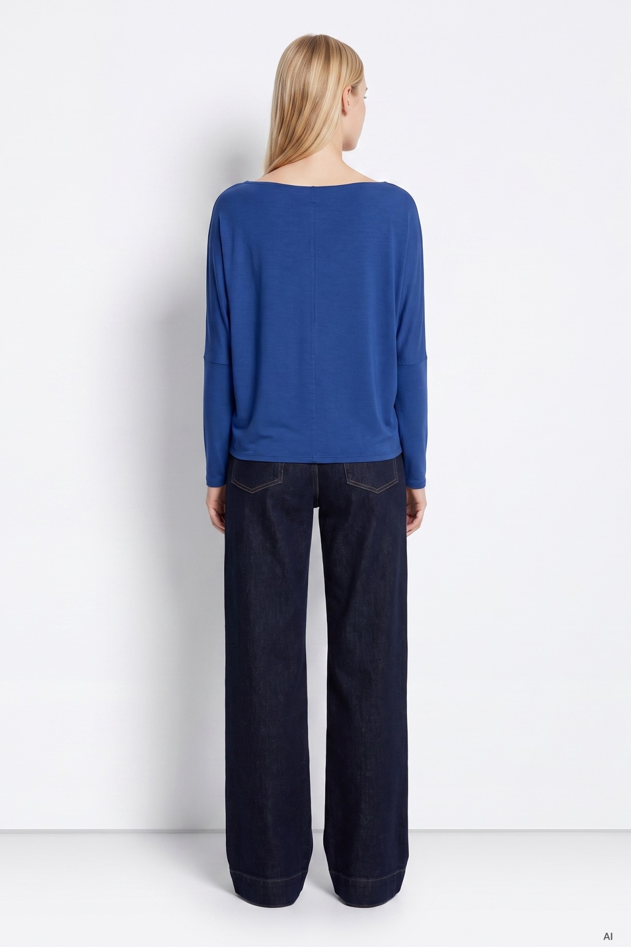 Loose Blue Long Sleeve Tee