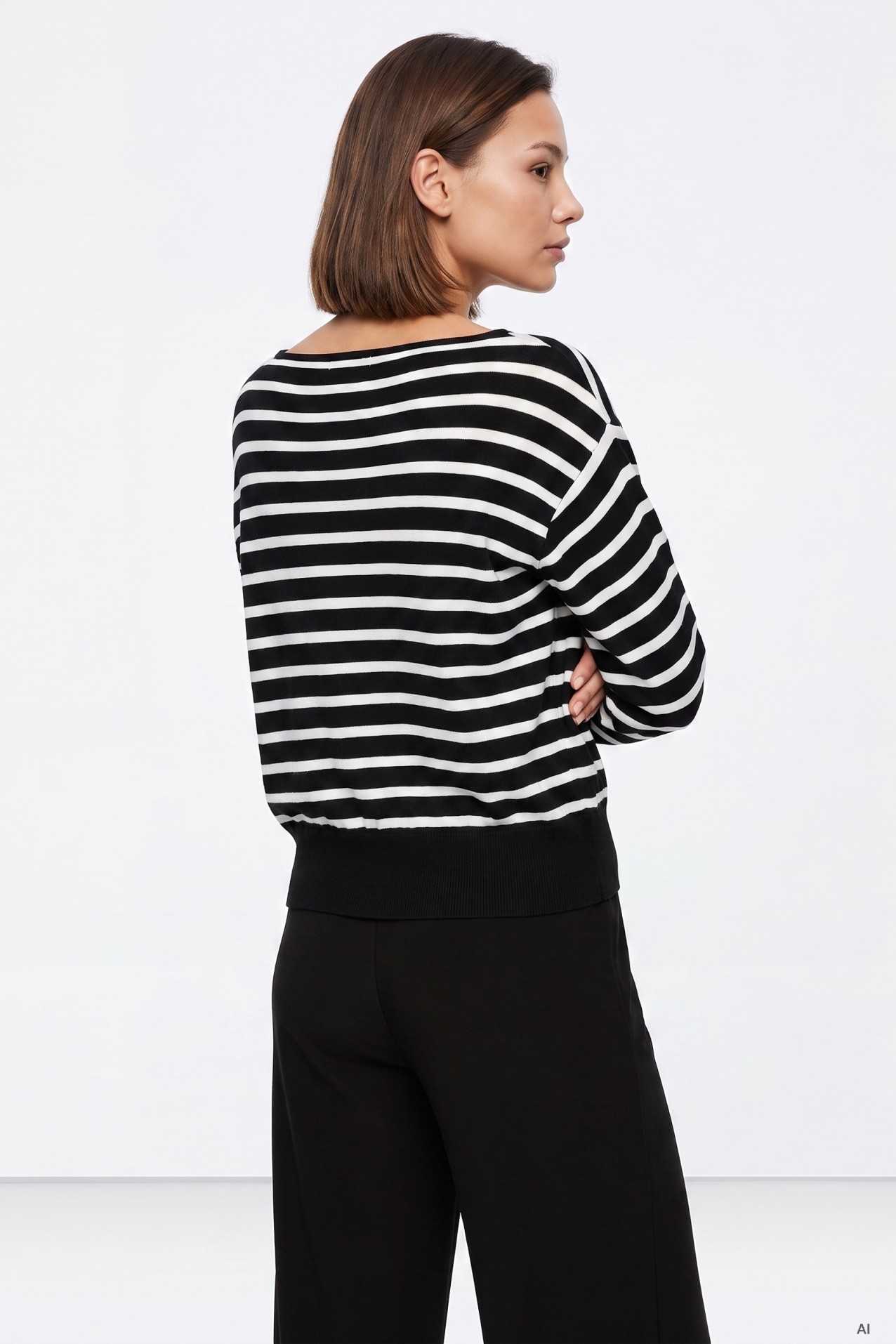 Camisola riscas preta oversize