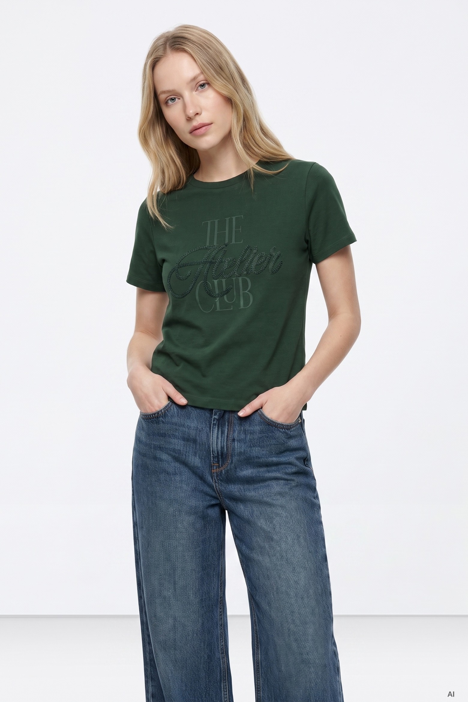 T-shirt verde casual chic