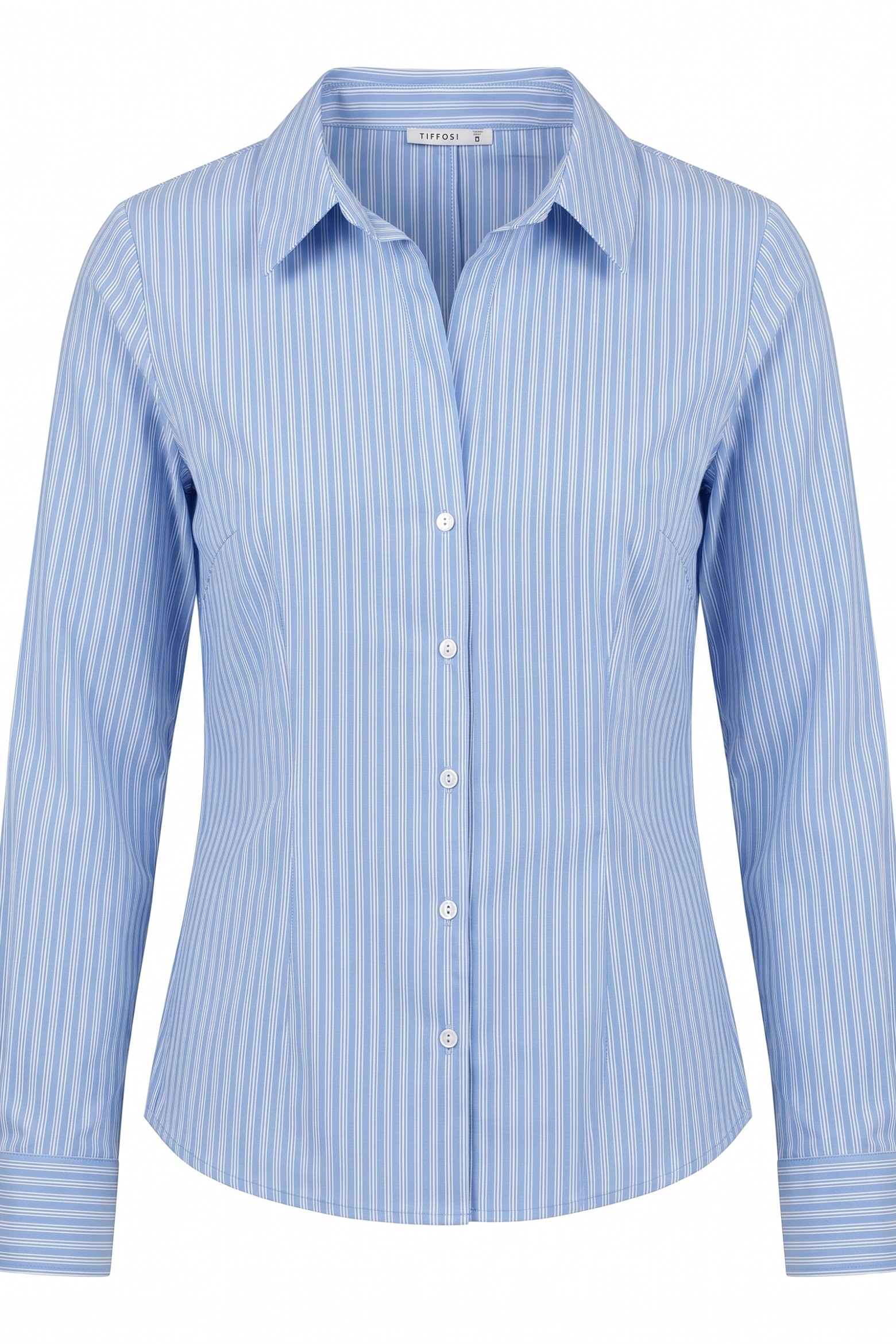 Camisa riscas azul manga comprida