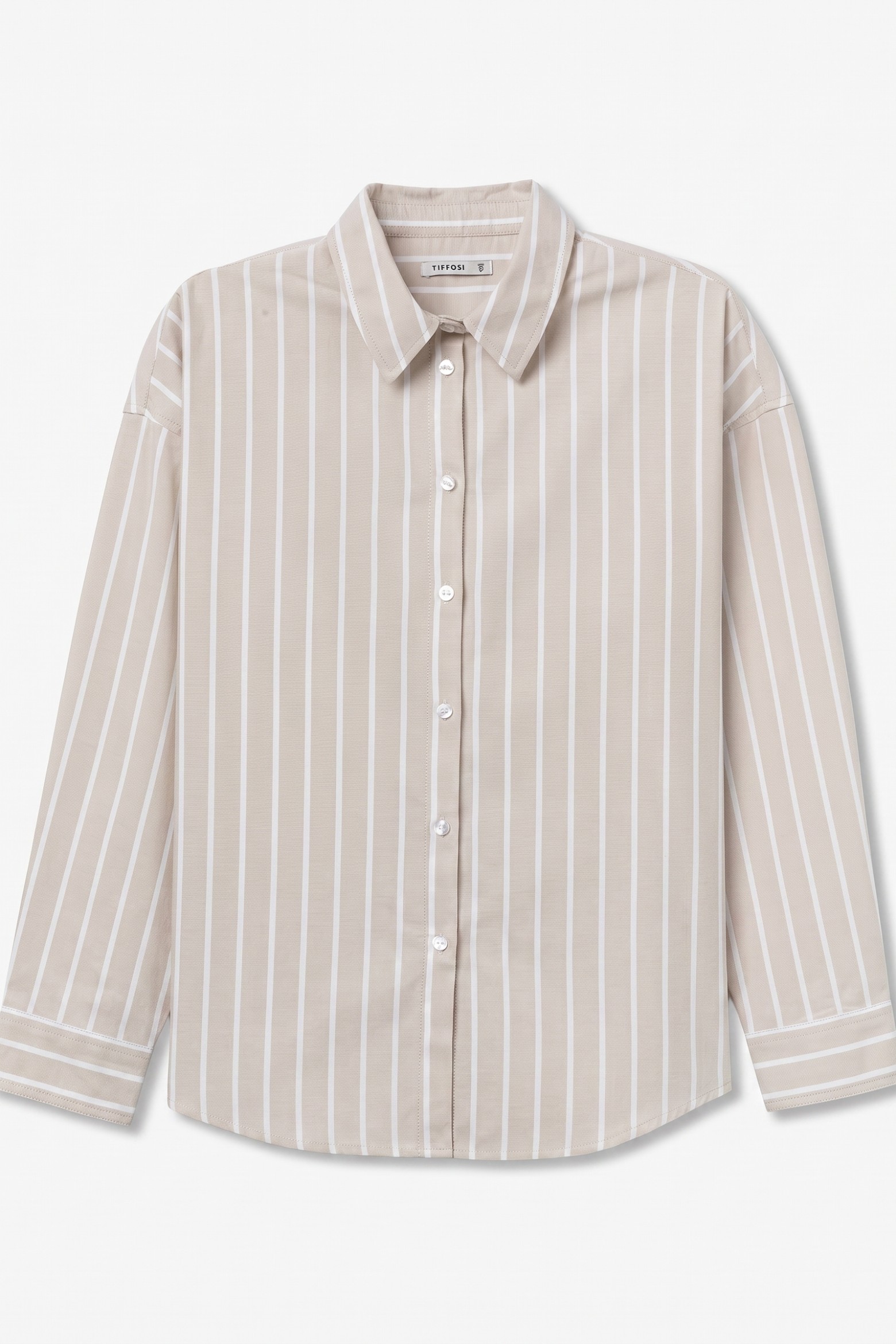 Camisa bege riscas oversize