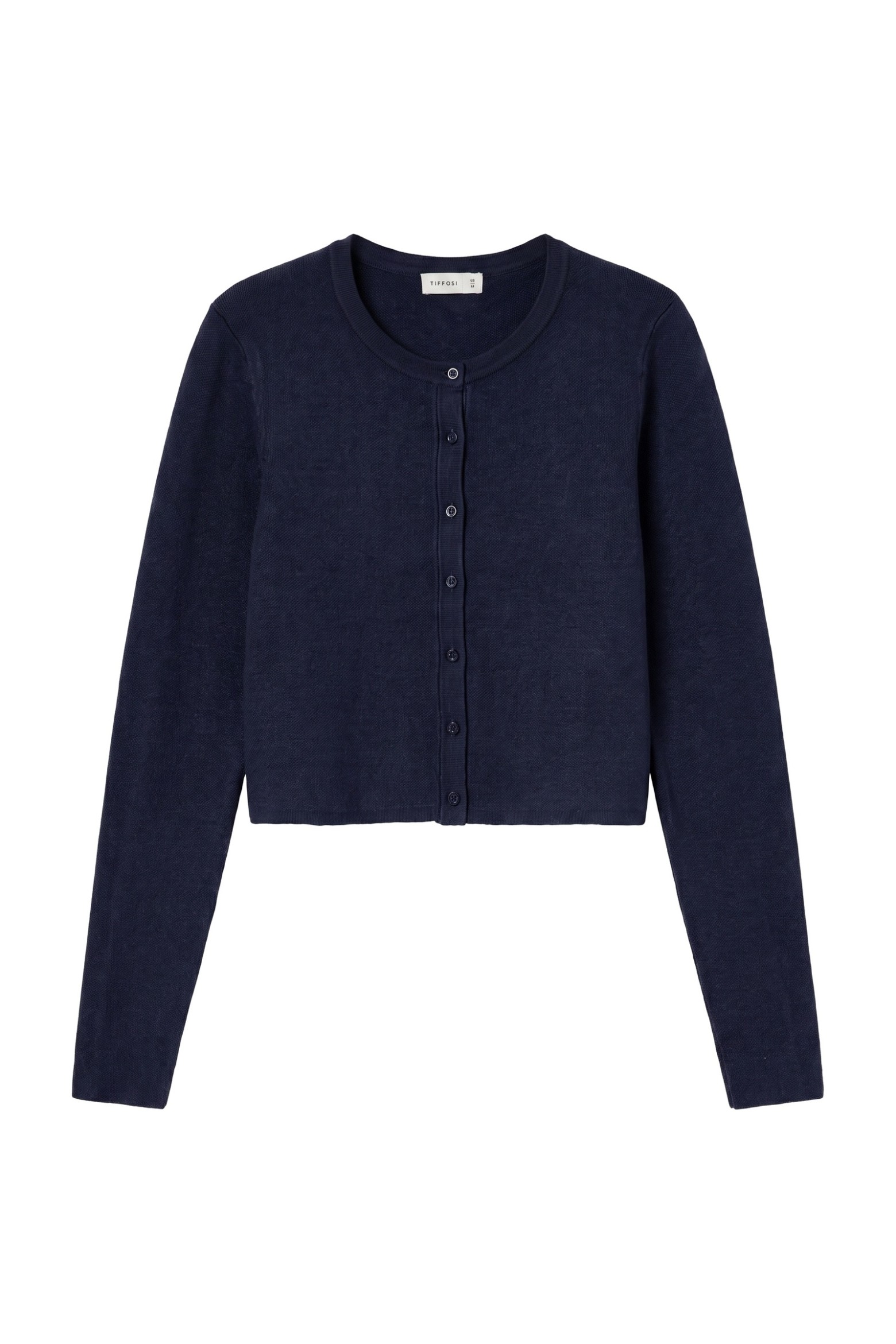Navy Blue Cropped Cardigan