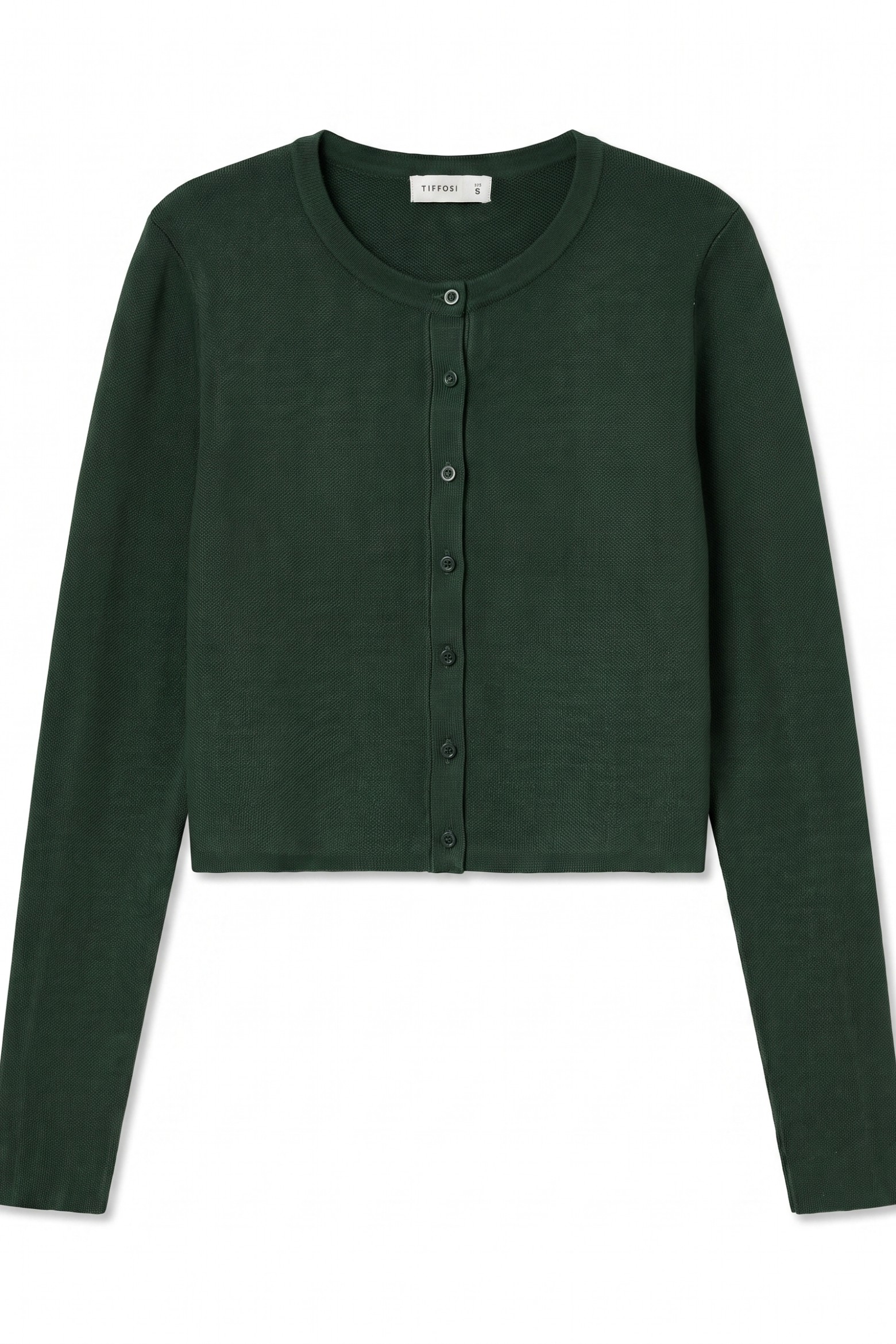 Green cropped cardigan